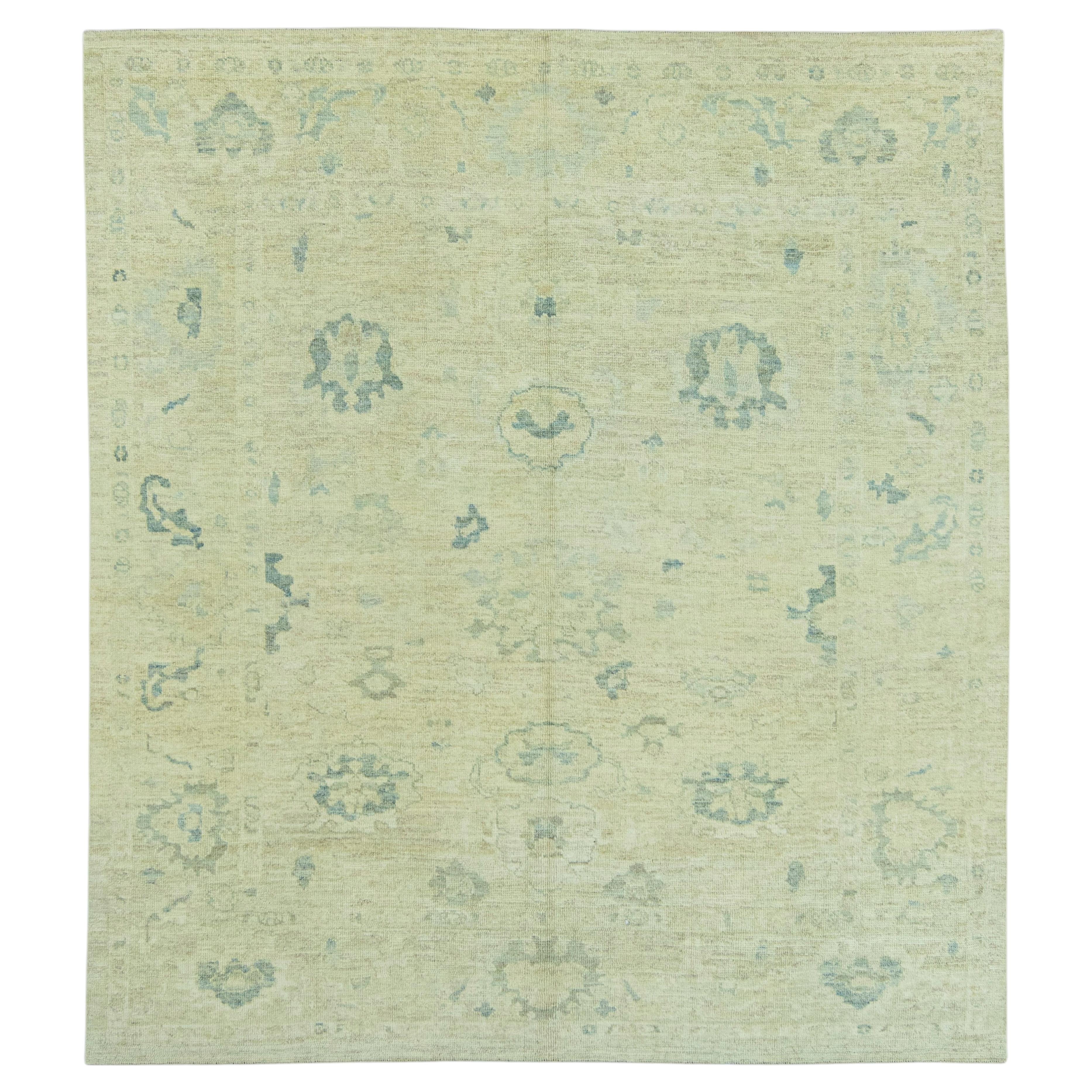 Turkish Oushak Rug 9' x 10' #19082 For Sale