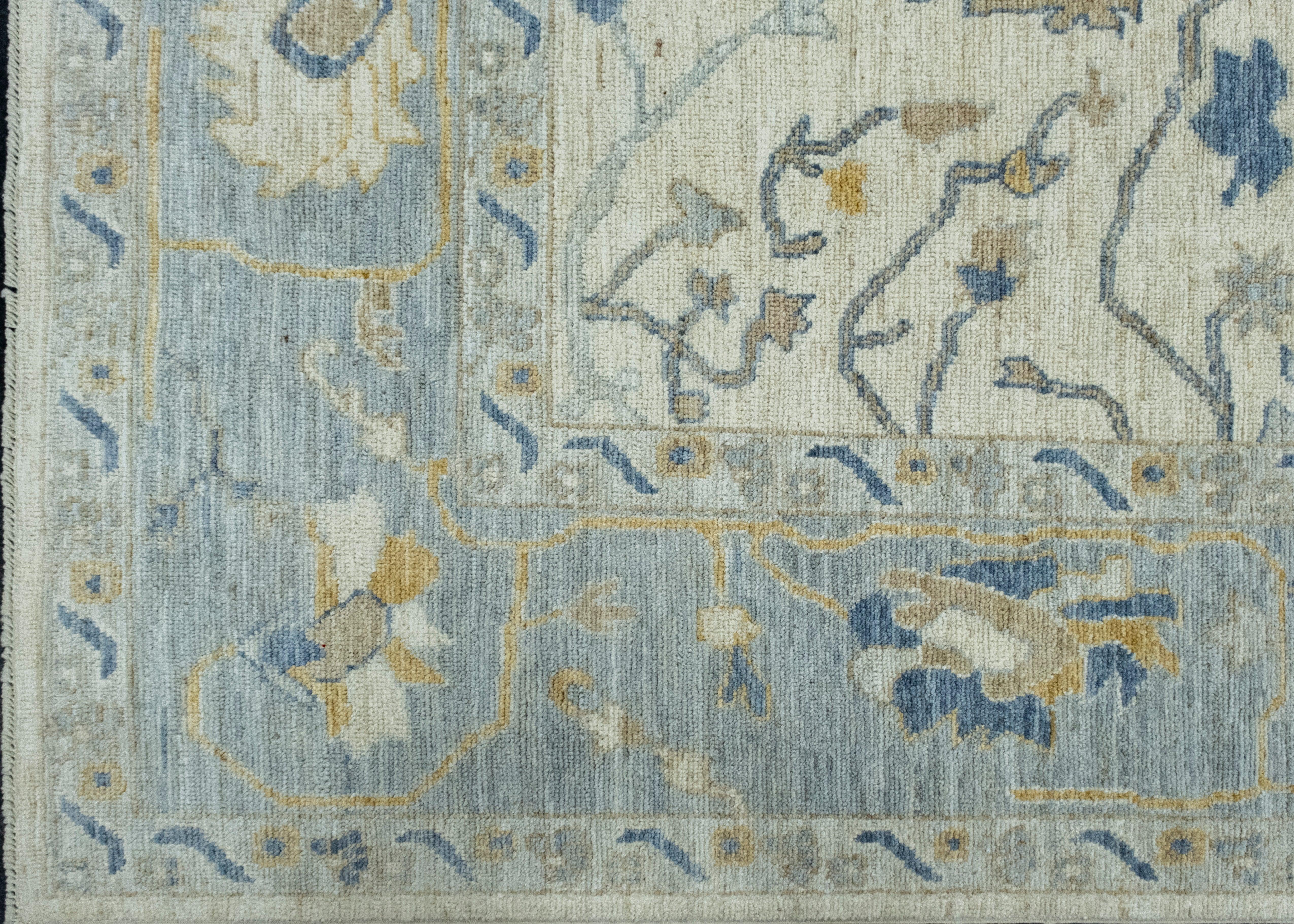 Noué à la main Tapis turc Oushak 9' x 12' #17432 en vente
