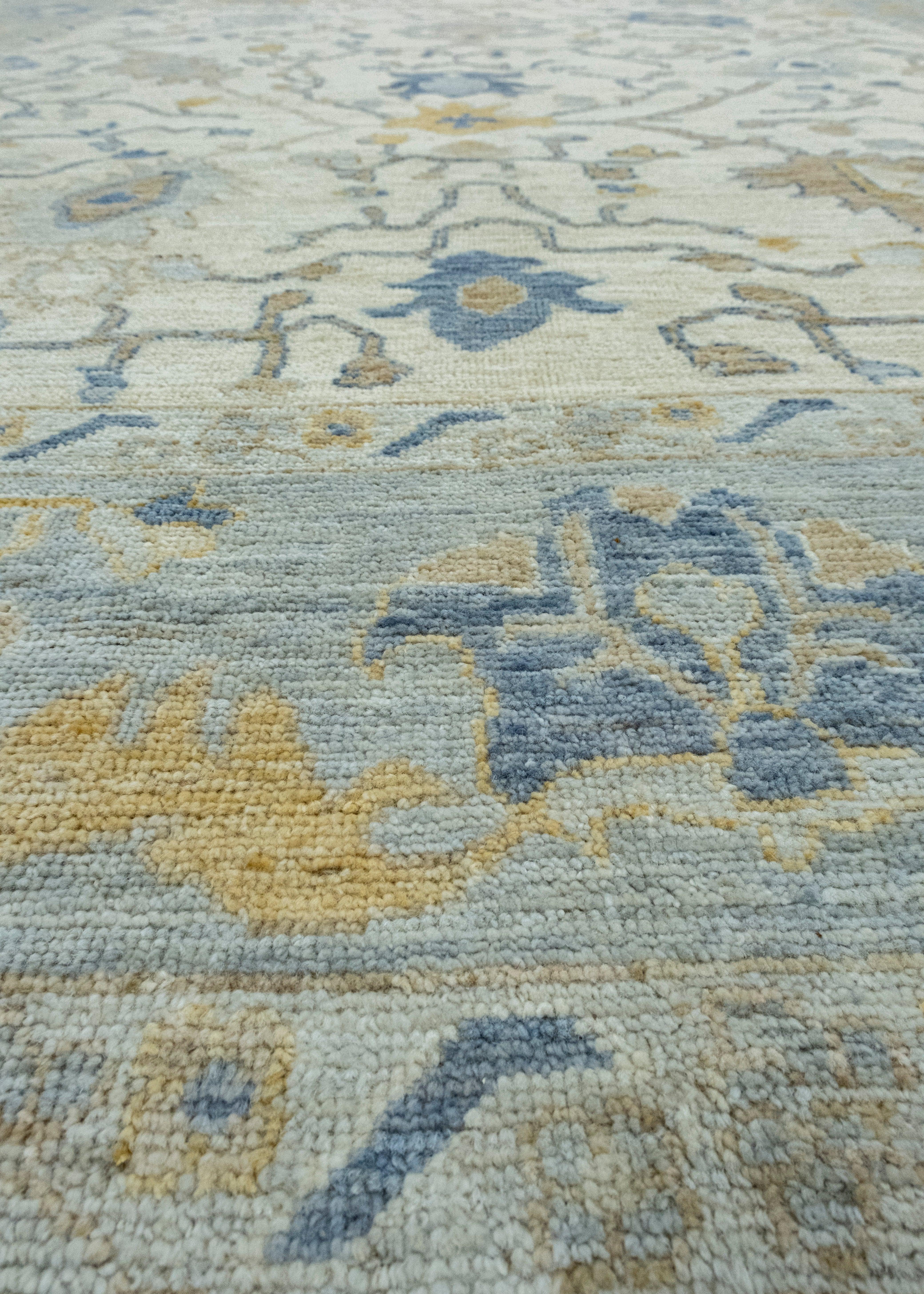 Tapis turc Oushak 9' x 12' #17432 Neuf - En vente à Houston, TX