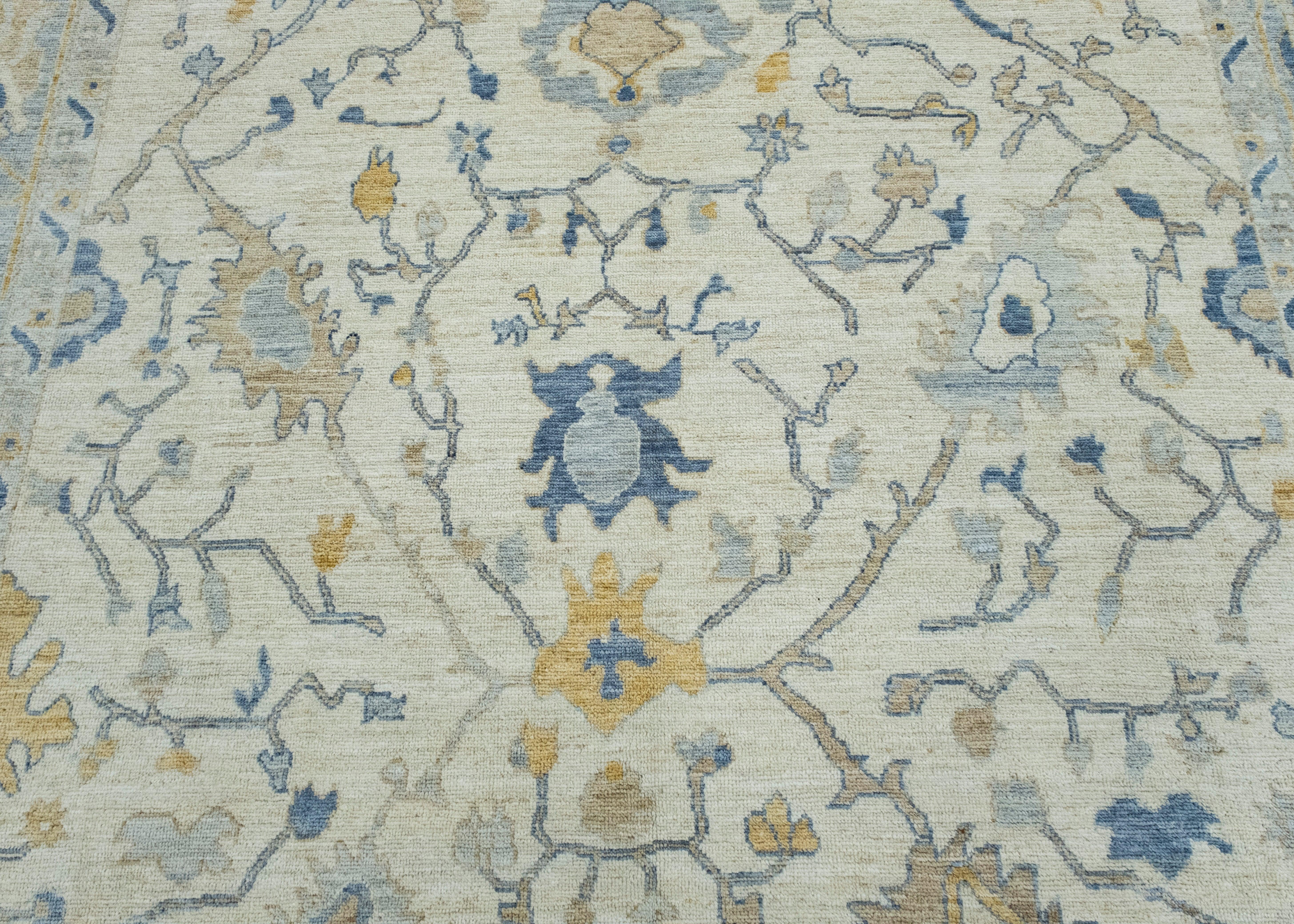 XXIe siècle et contemporain Tapis turc Oushak 9' x 12' #17432 en vente