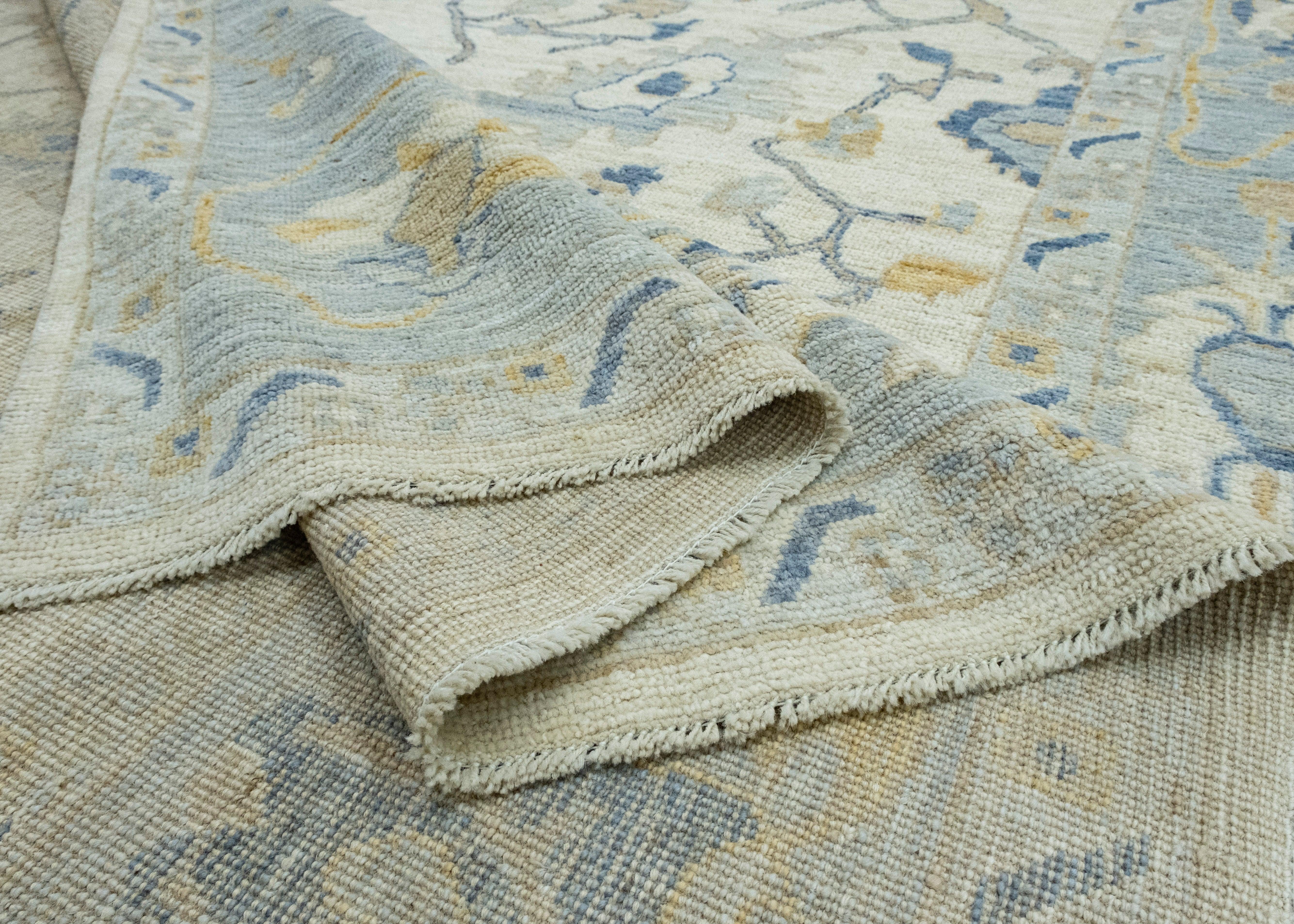 Laine Tapis turc Oushak 9' x 12' #17432 en vente