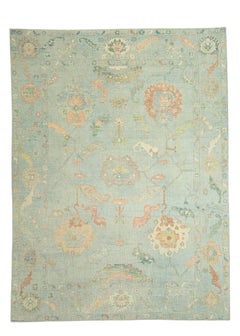 Alfombra turca de Ushak, 9' x 12', n.º 22199