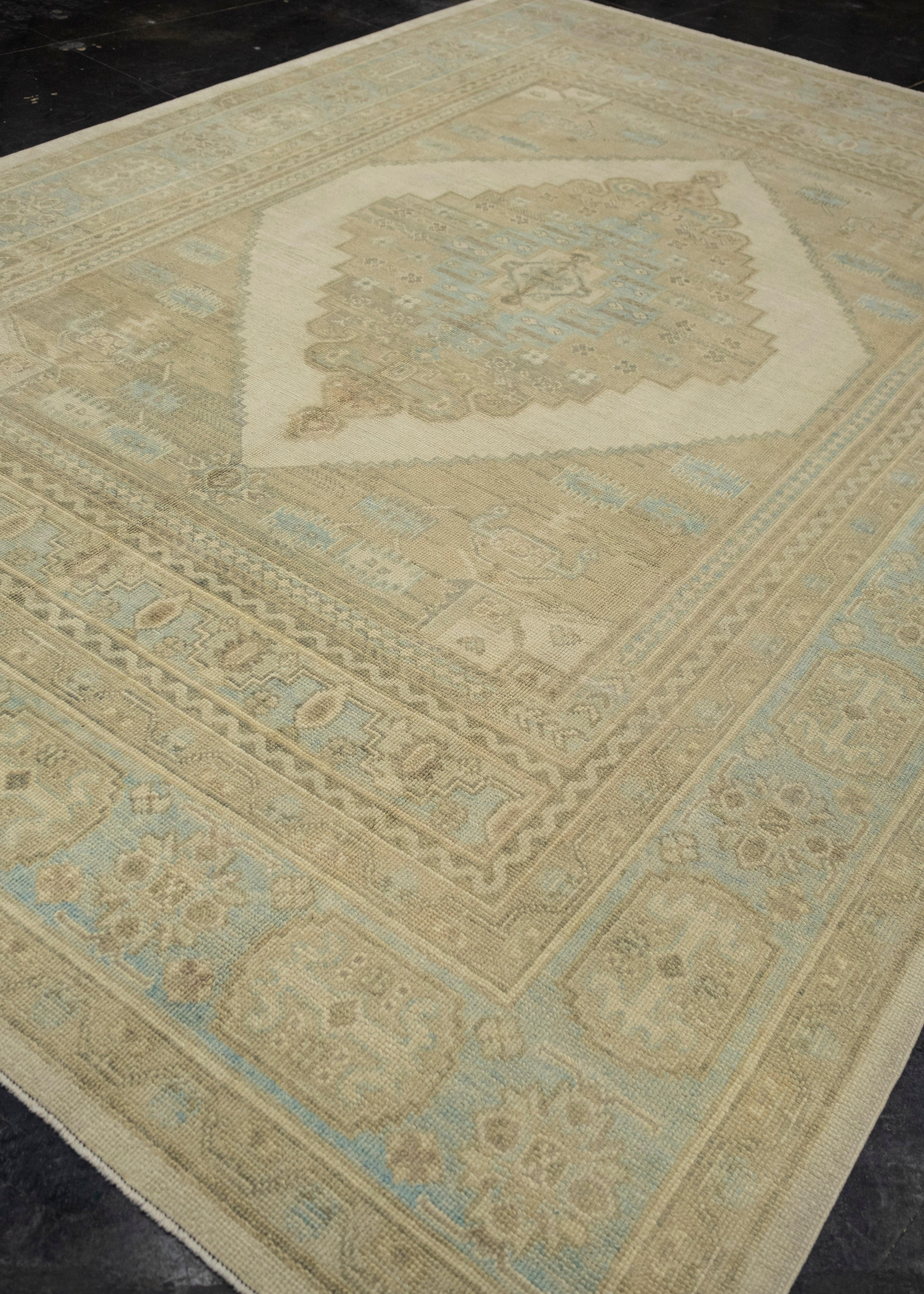 Alfombra Turca Oushak 9' x 12'10 Anudado a mano en venta