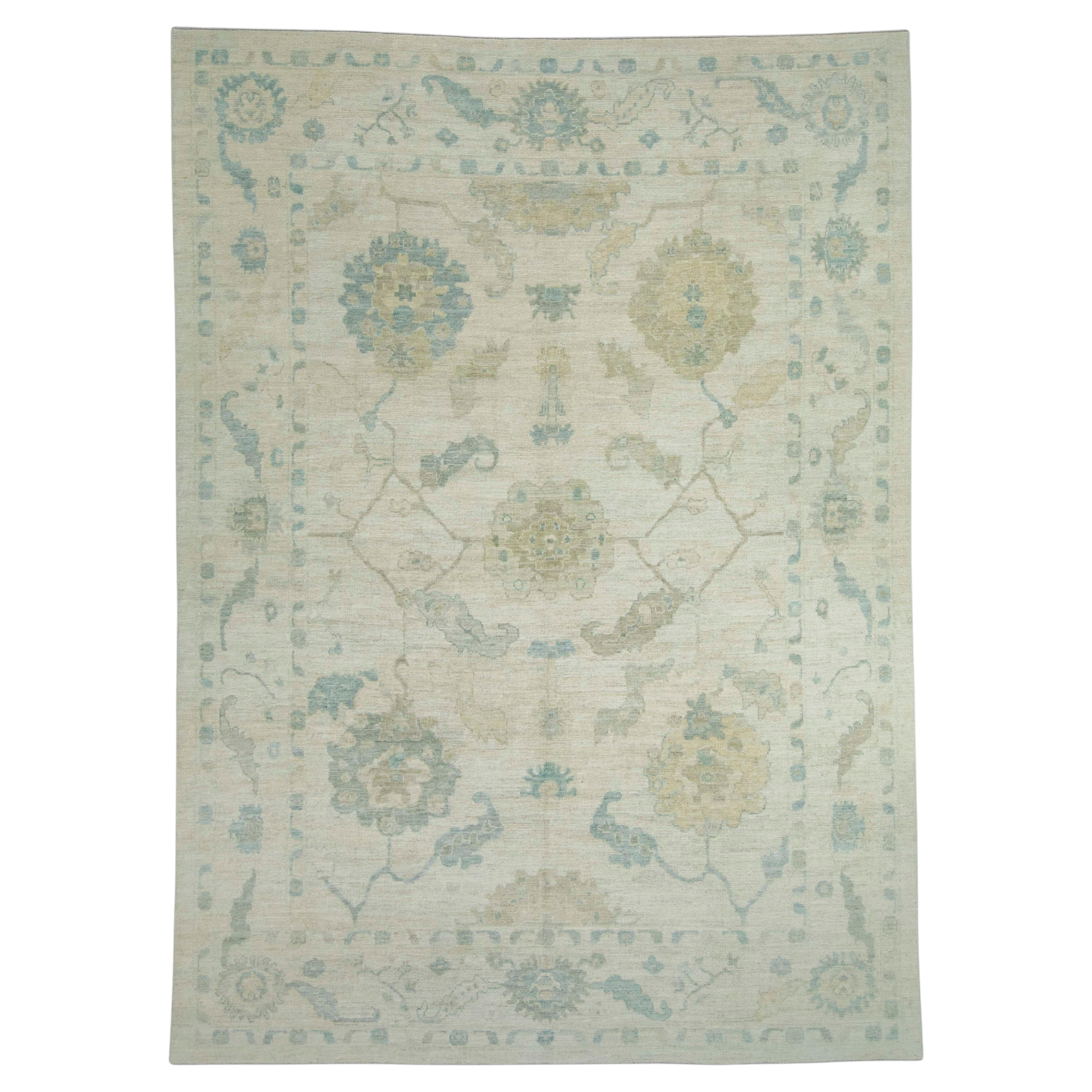 Turkish Oushak Rug 9' x 12'6" #18692 For Sale