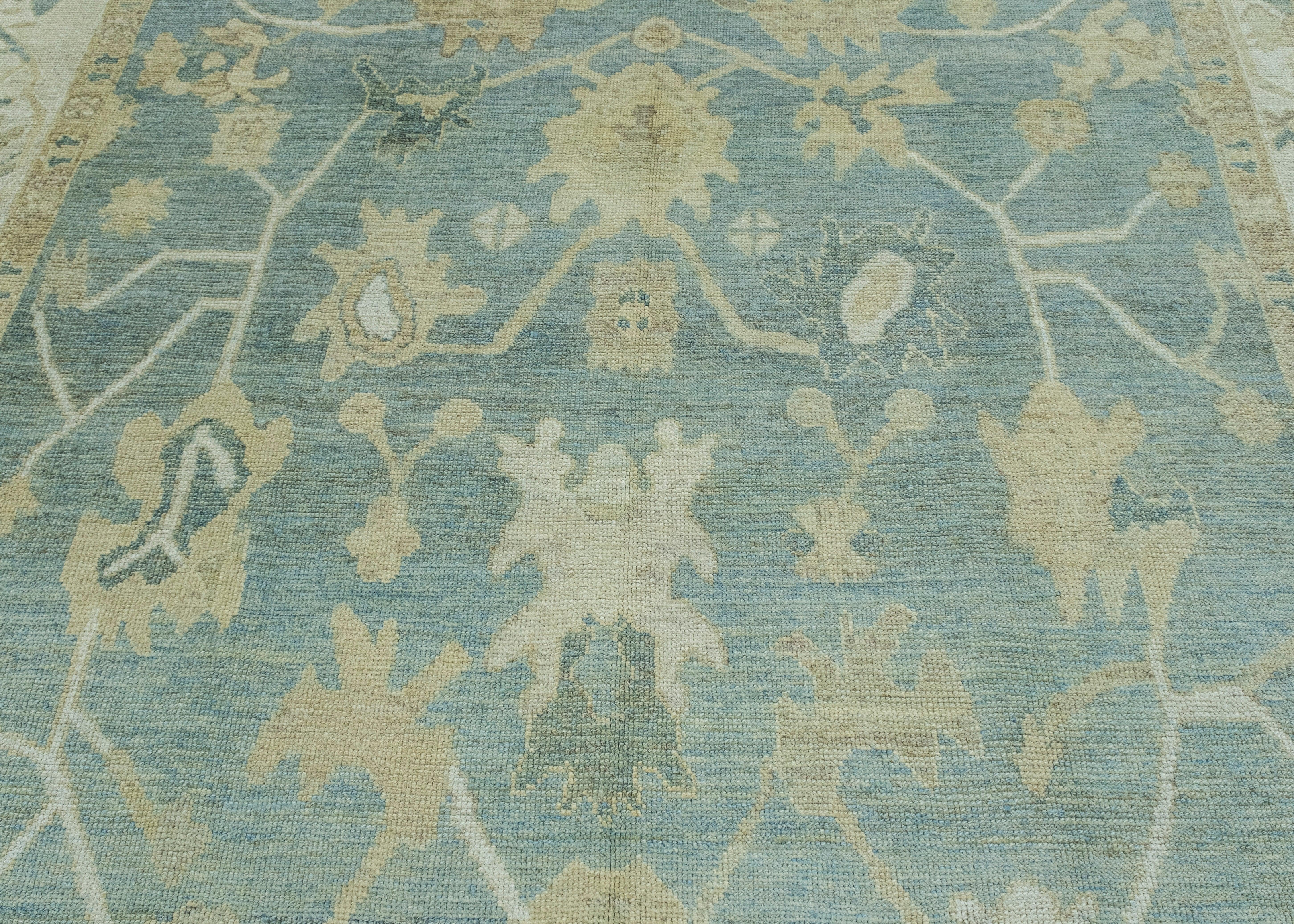 Wool Turkish Oushak Rug 9'1