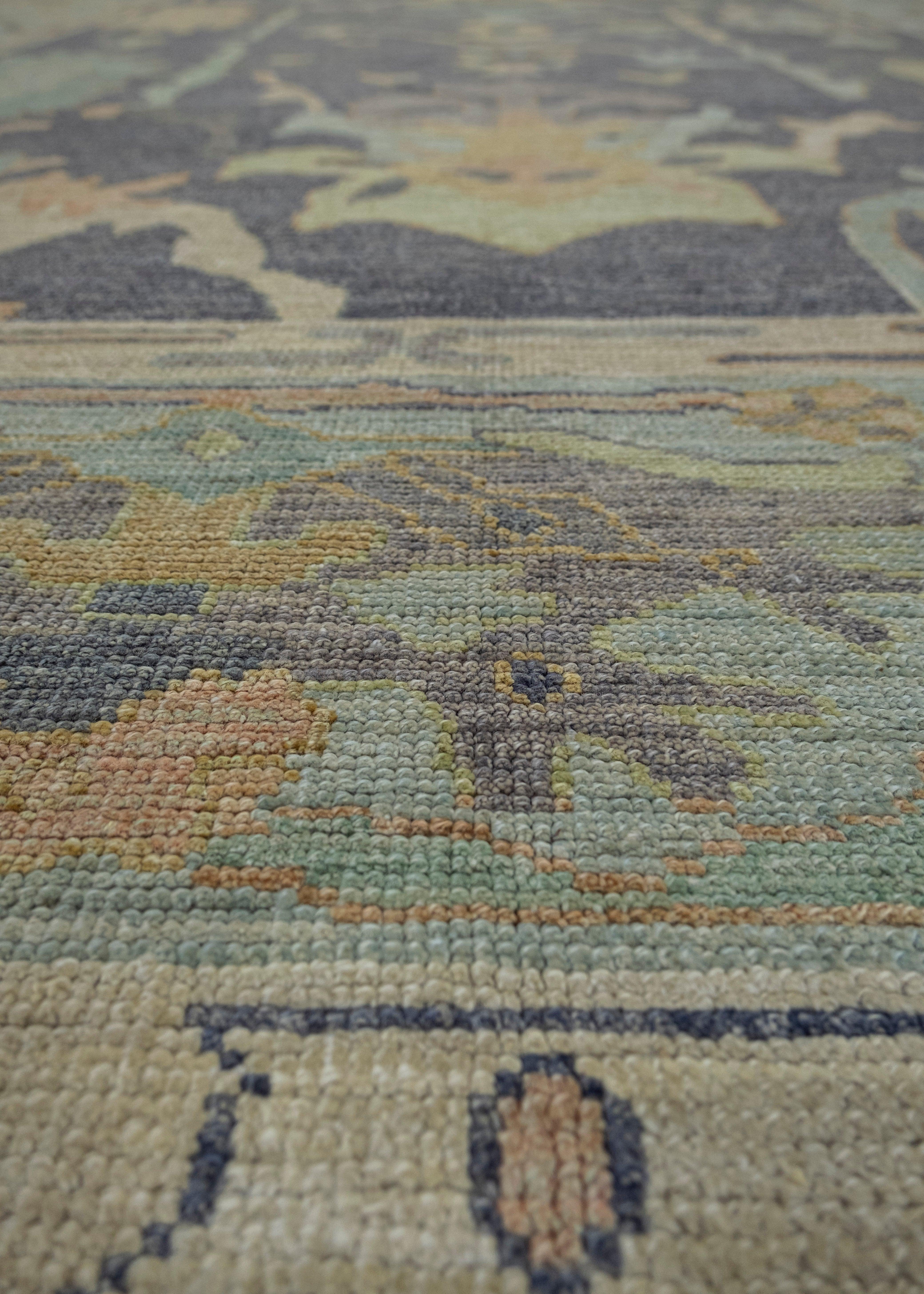 Wool Turkish Oushak Rug 9'1