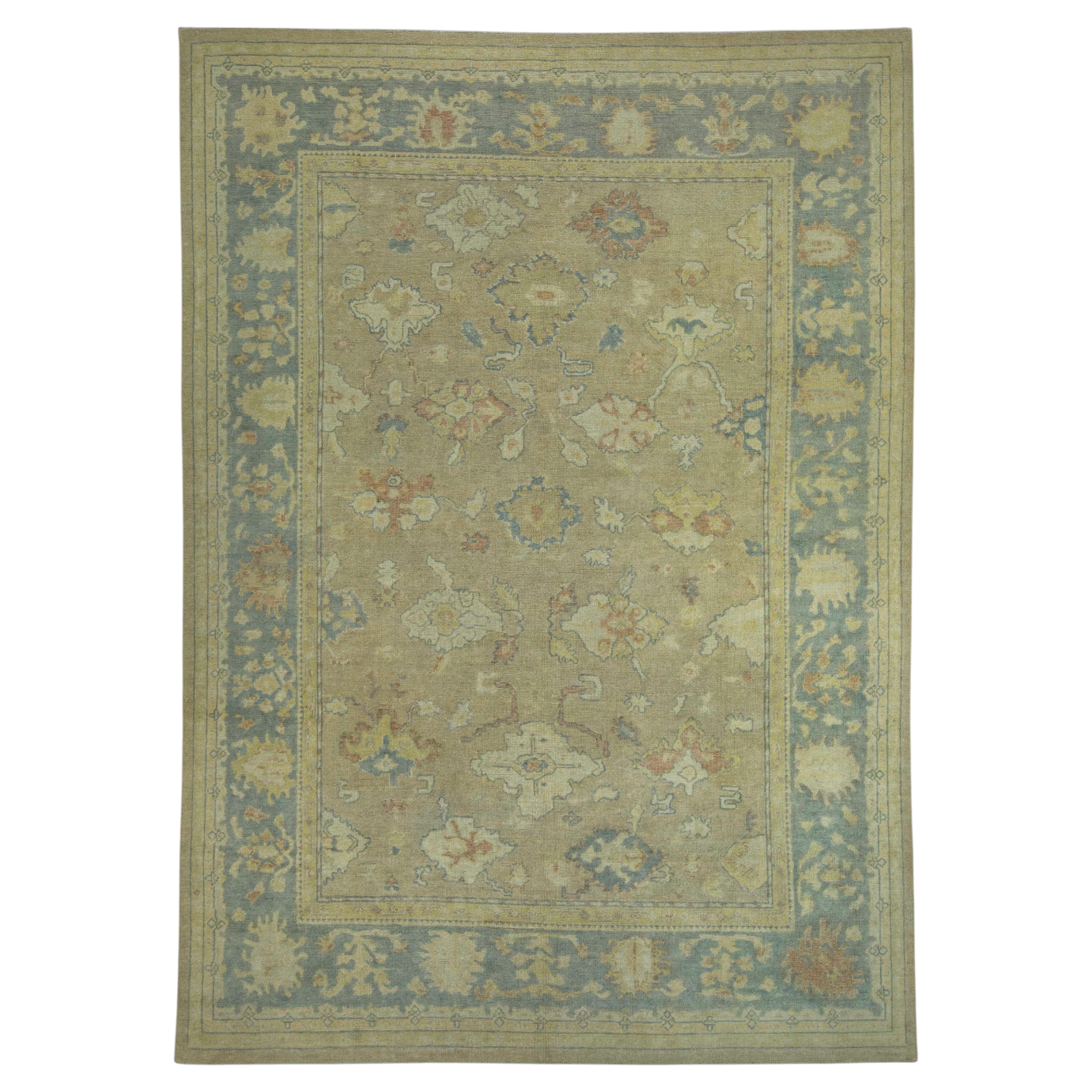 Turkish Oushak Rug 9'1" x 12'8" #18556 For Sale