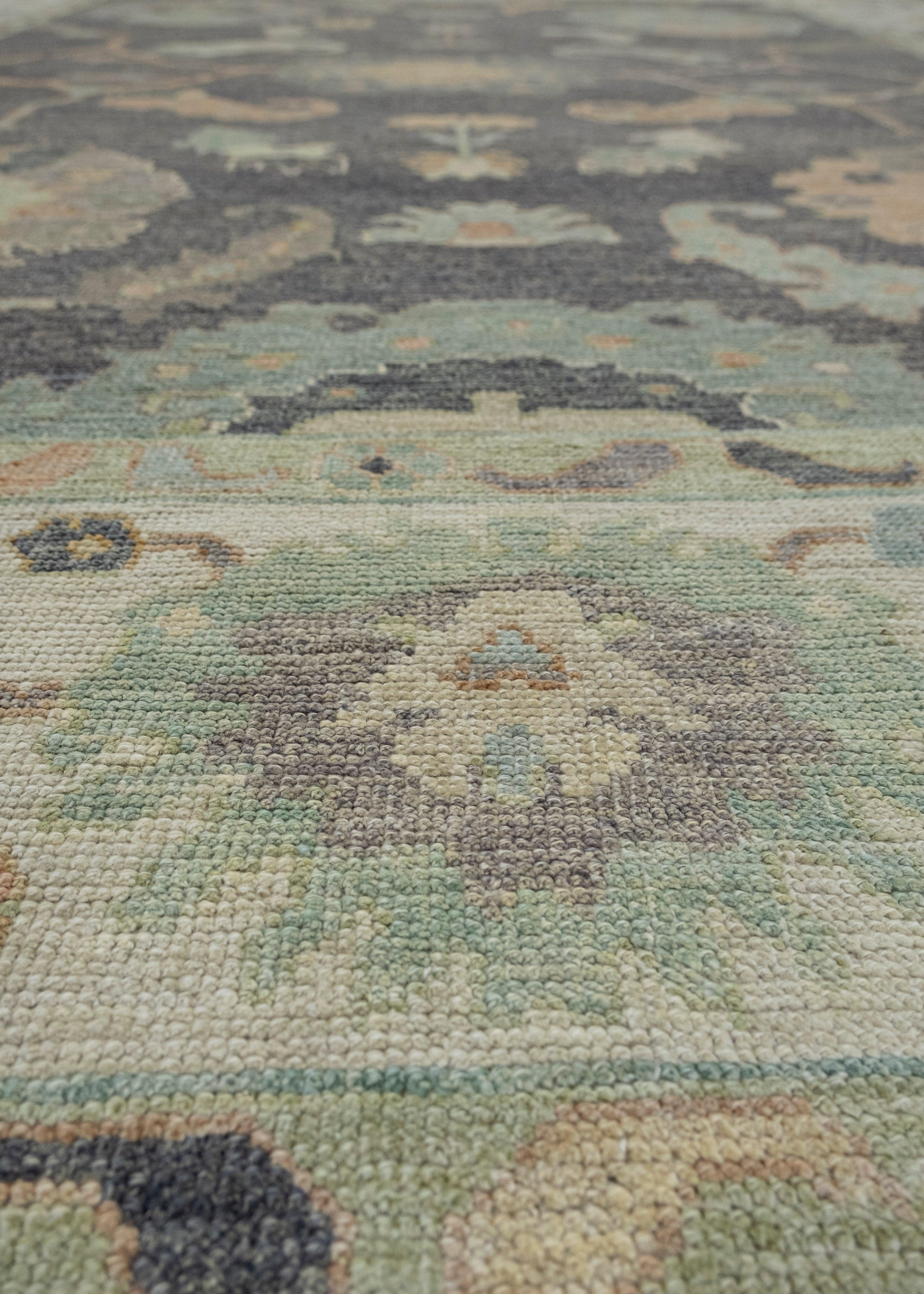 Wool Turkish Oushak Rug 9'1