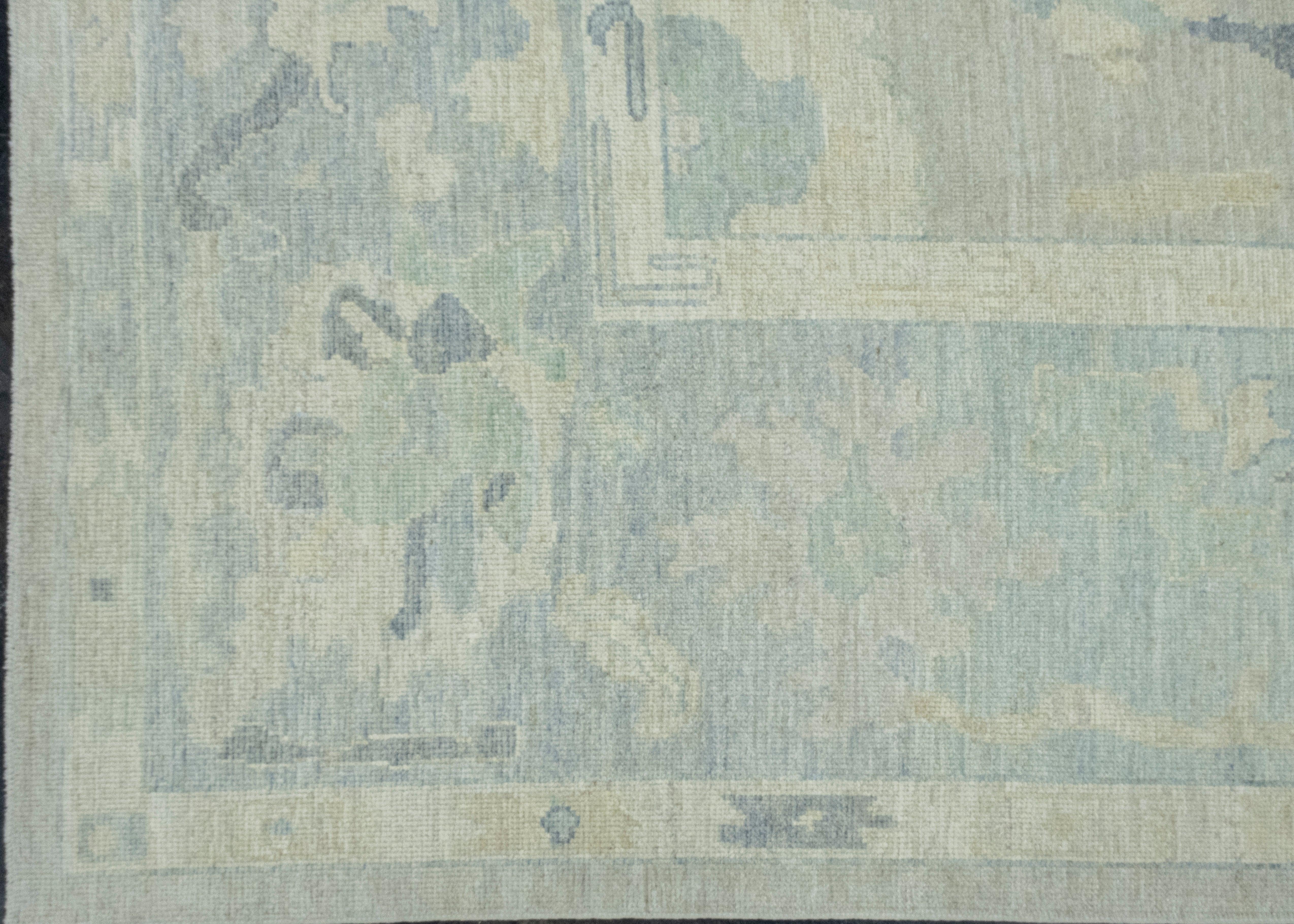 Hand-Knotted Turkish Oushak Rug 9'10