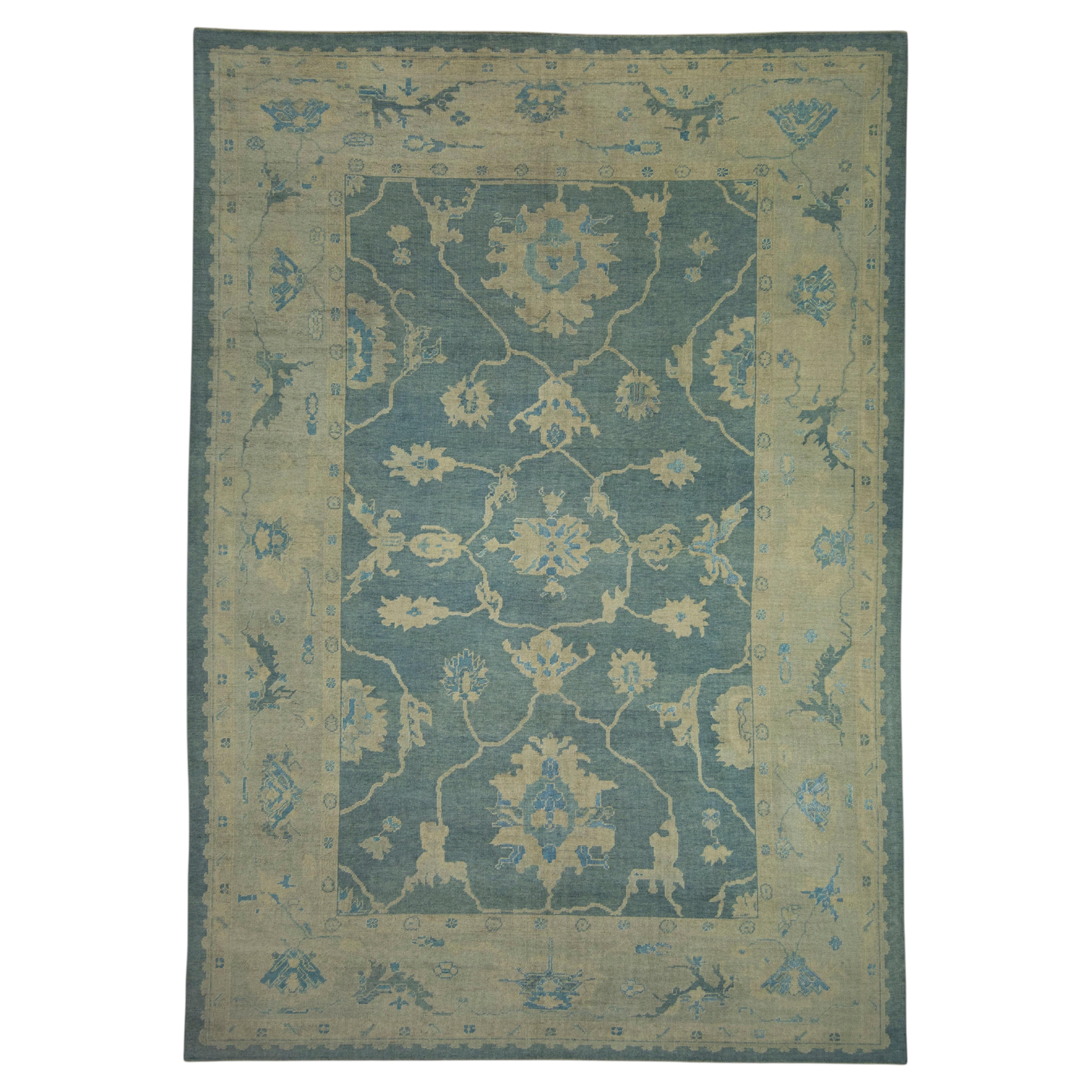 Turkish Oushak Rug 9'10" x 14' #18594 For Sale