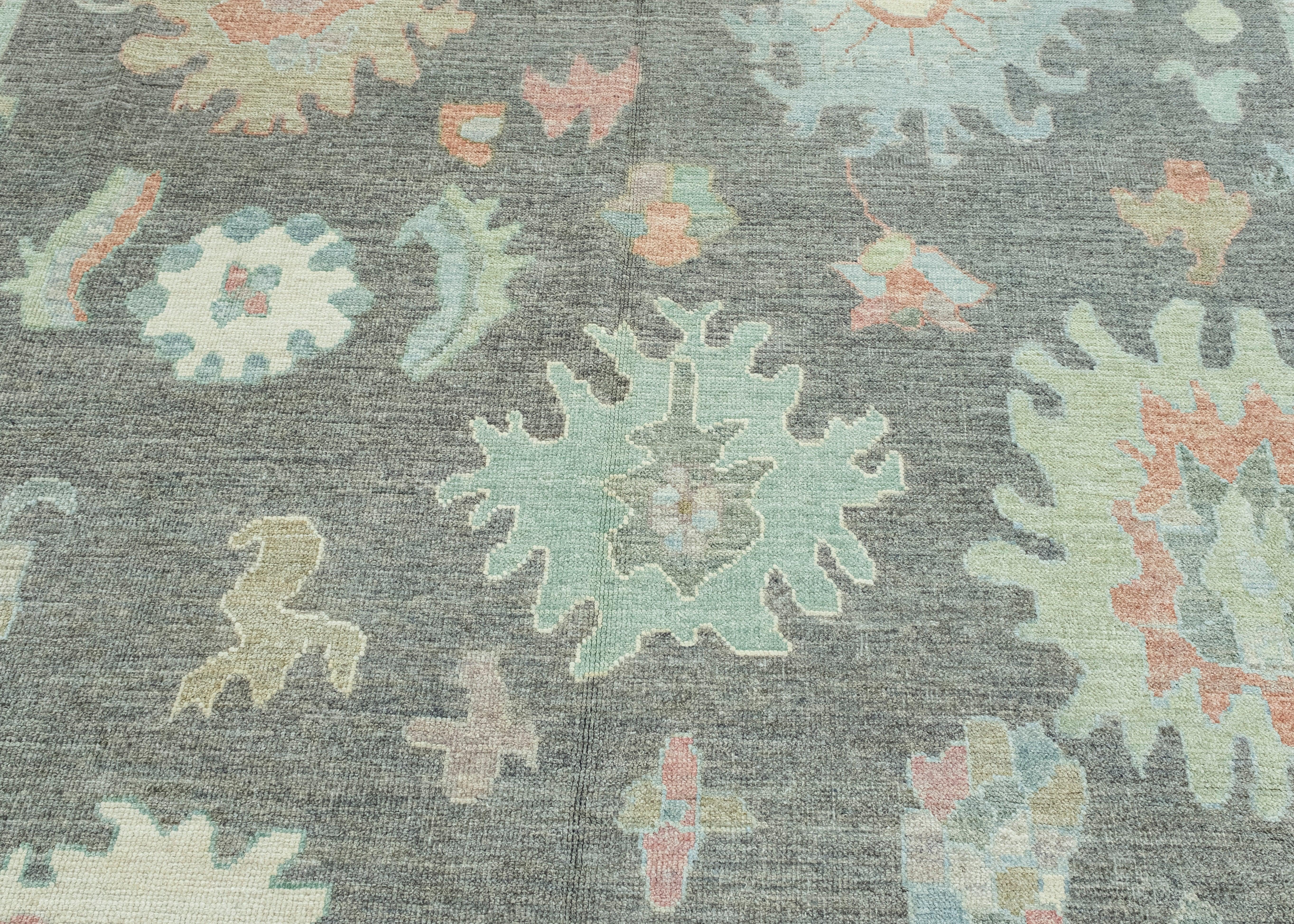 Wool Turkish Oushak Rug 9'10