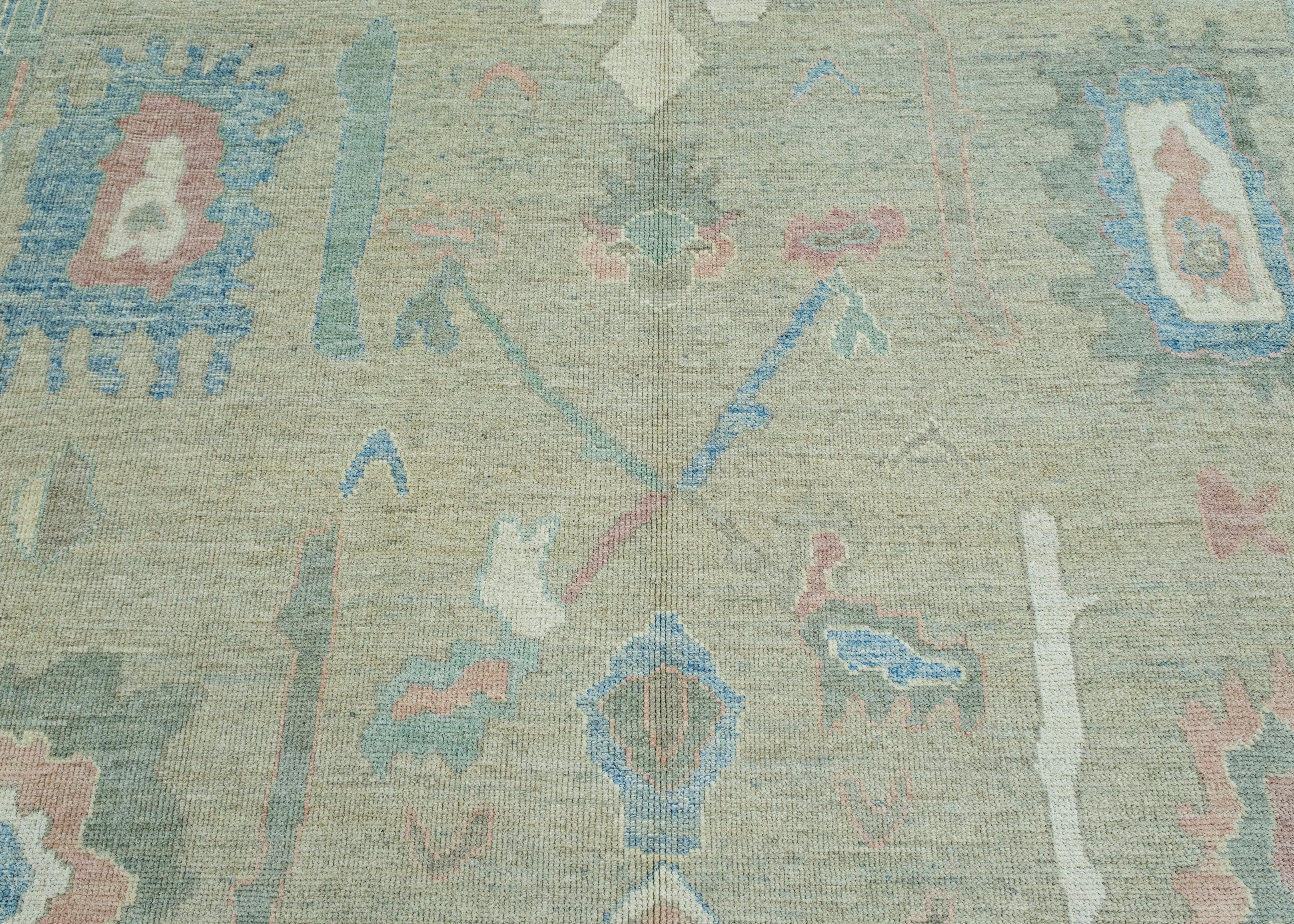 Wool Turkish Oushak Rug 9'10