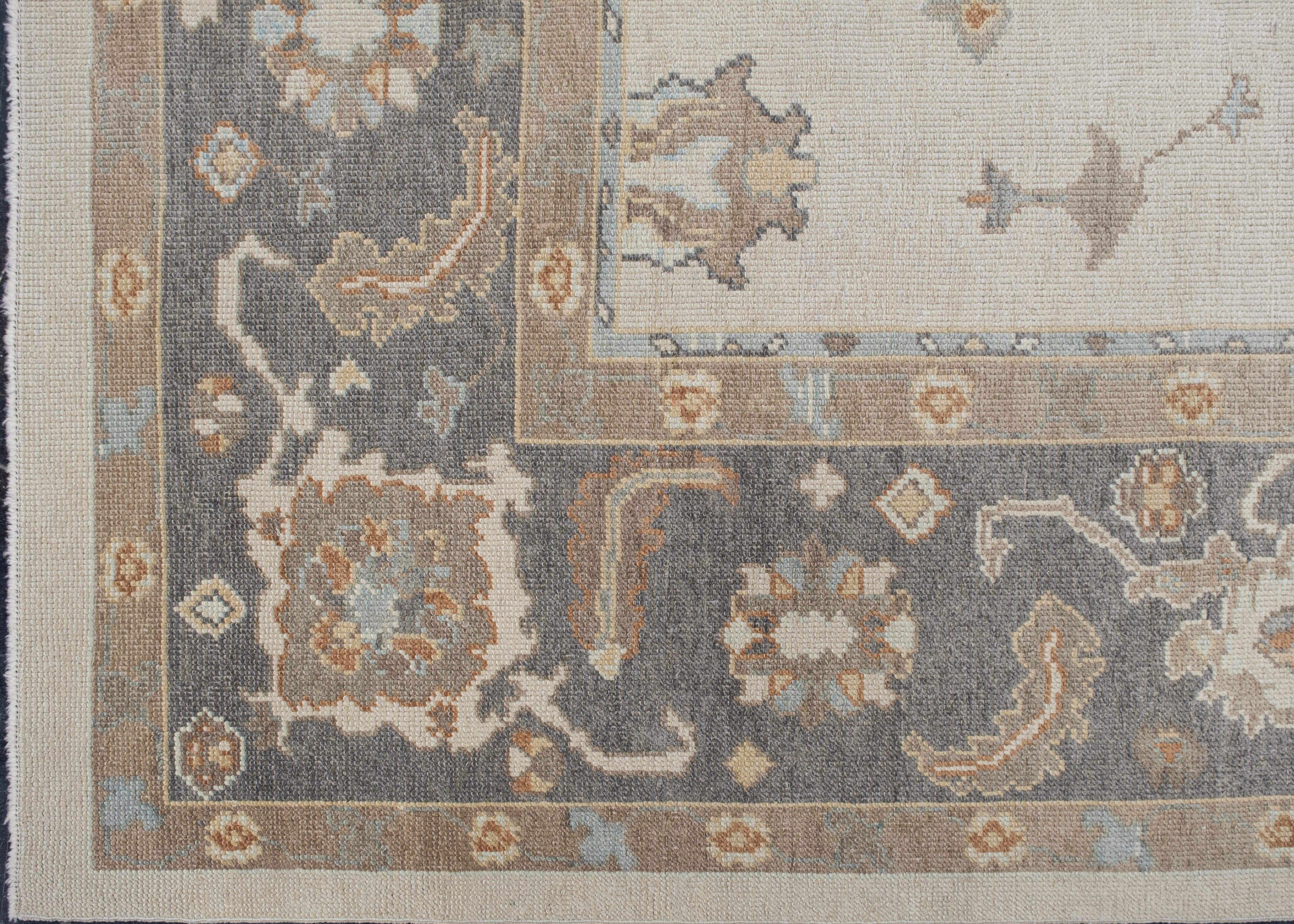 Oushak Rug Oriental Hand Knotted Turkish Oushak 9'10