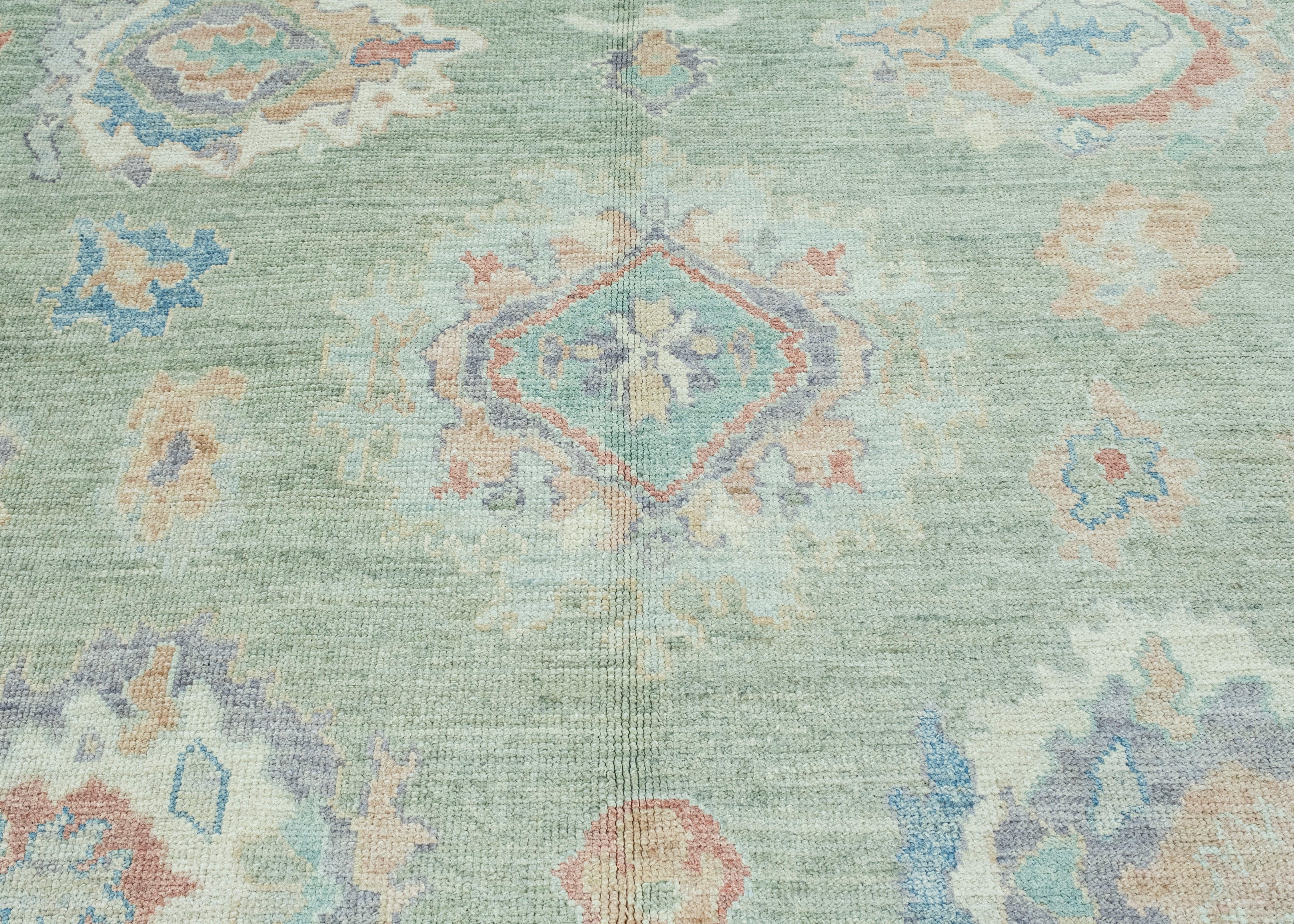 Wool Turkish Oushak Rug 9'11