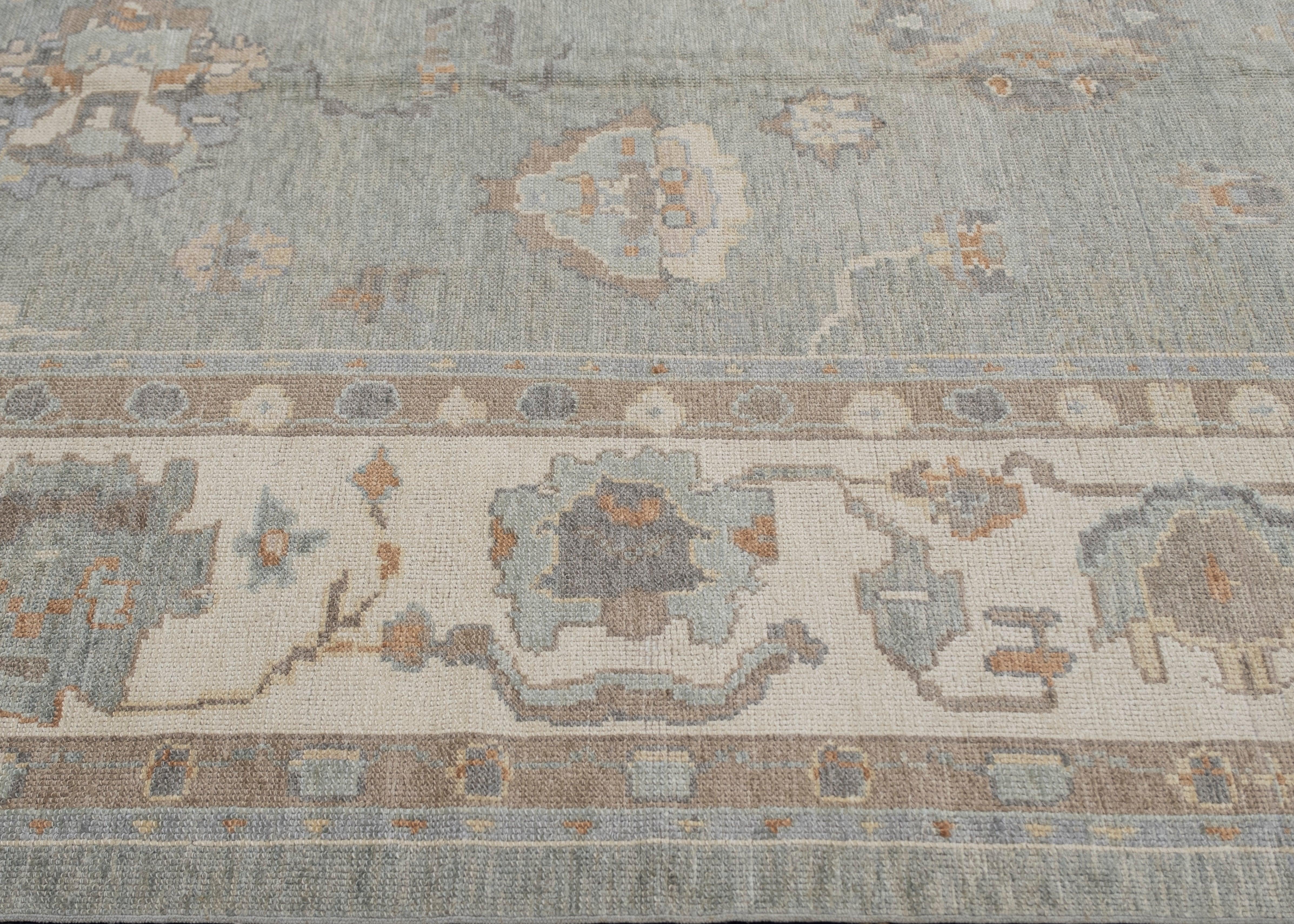 Oushak Rug Oriental Hand Knotted Turkish Oushak 9'10