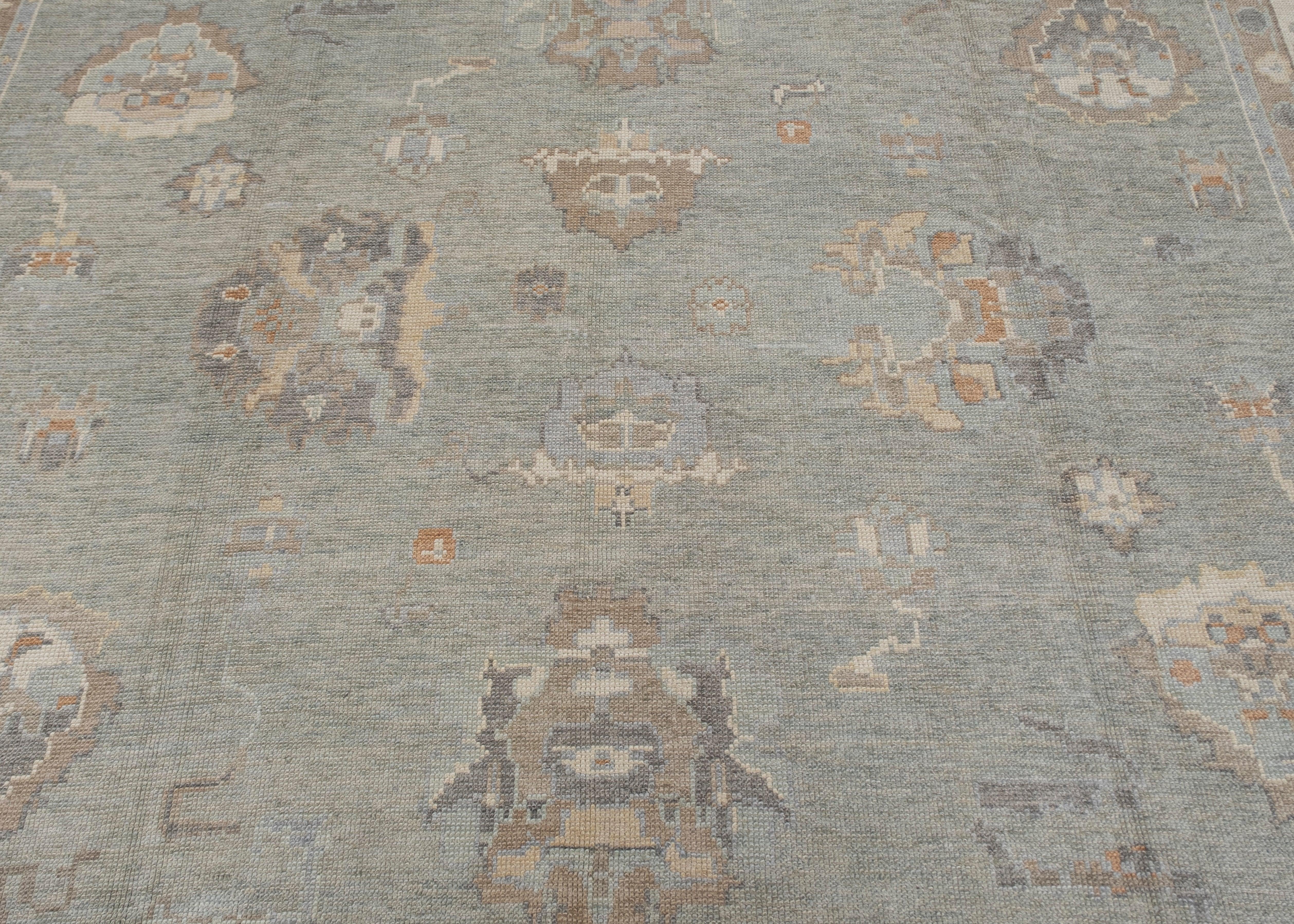 Contemporary Turkish Oushak Rug 9'11