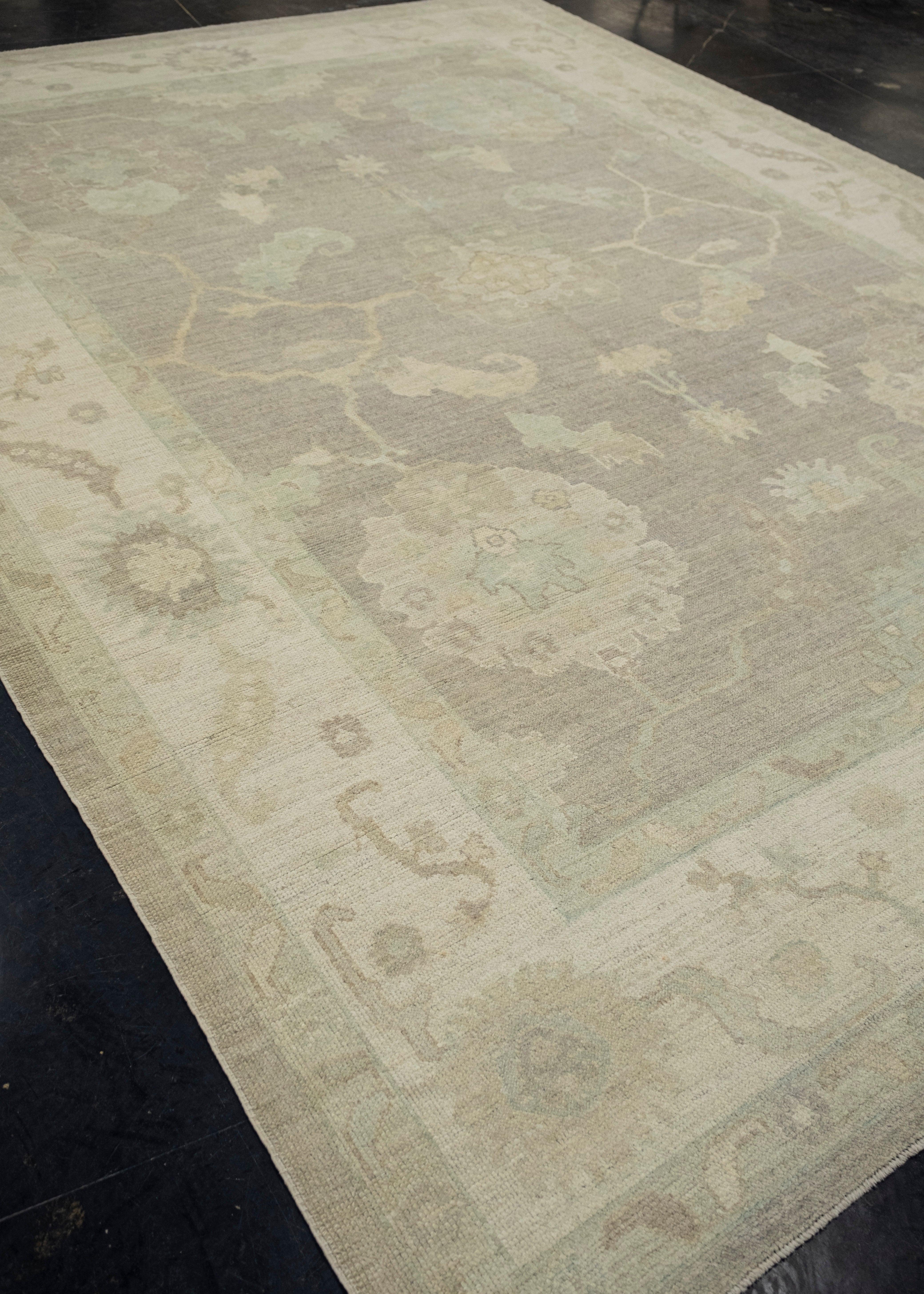 Contemporary Turkish Oushak Rug 9'2