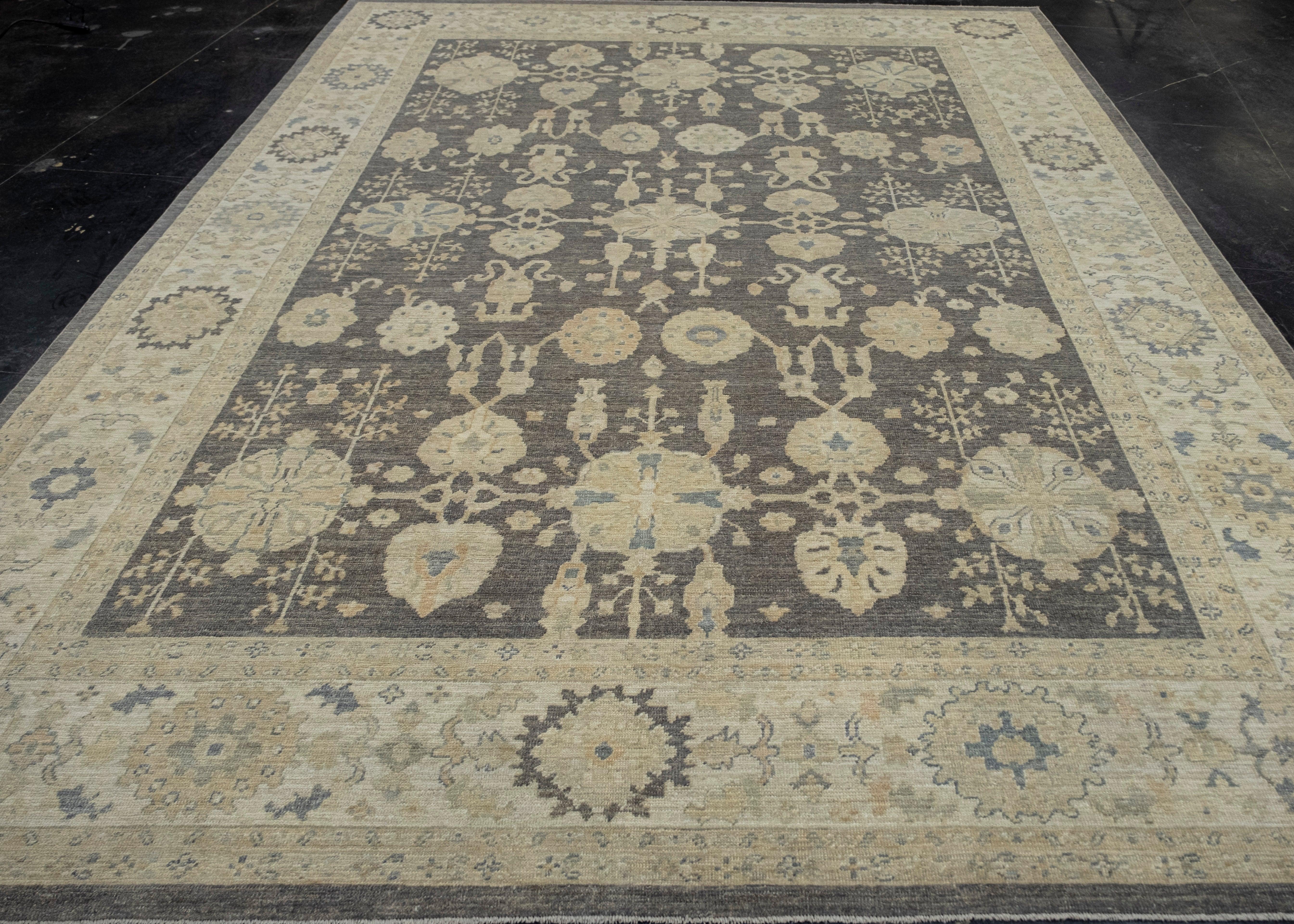 Turkish Oushak Antique Look Rug 9'3