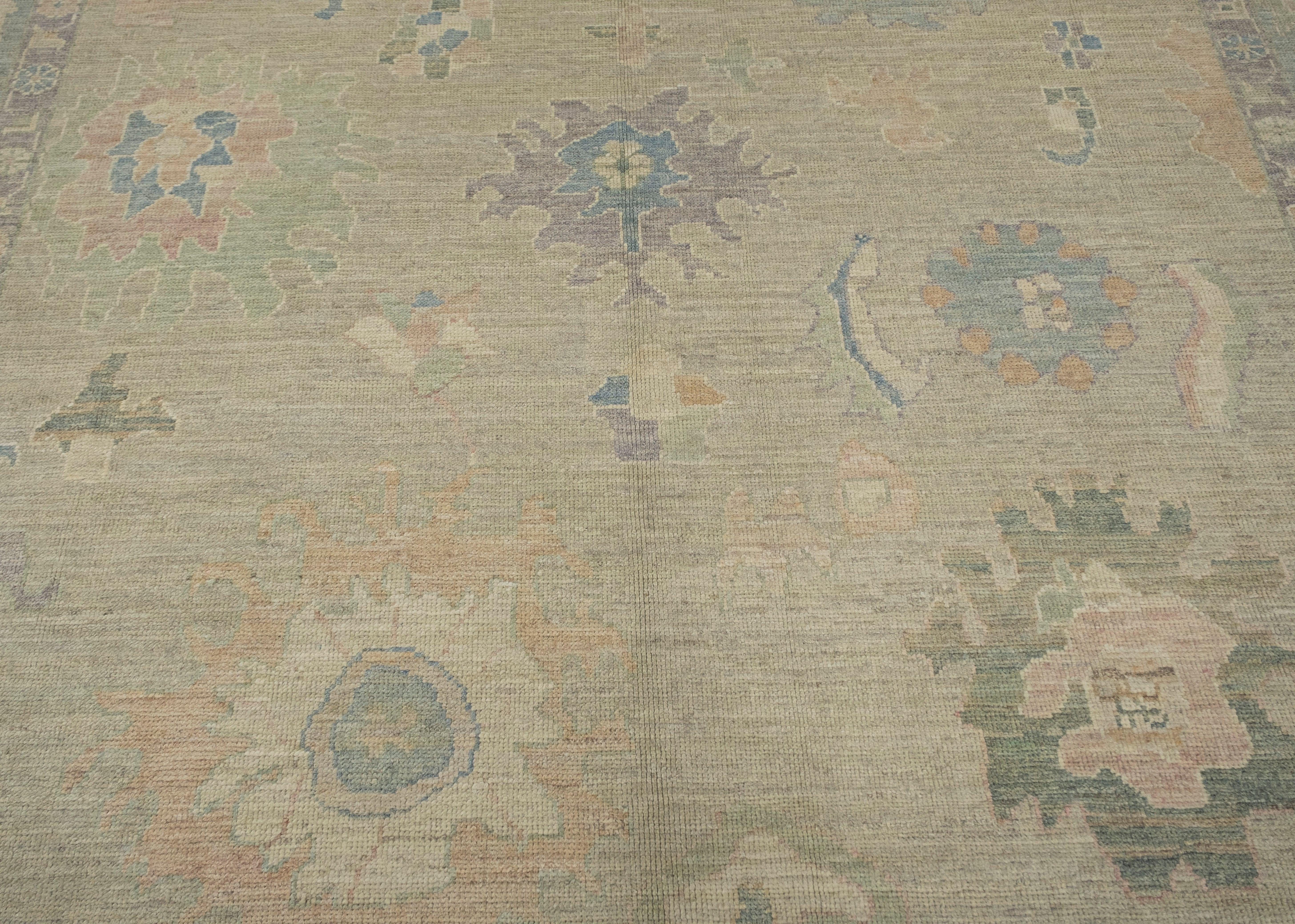 XXIe siècle et contemporain Tapis turc Oushak 9'4