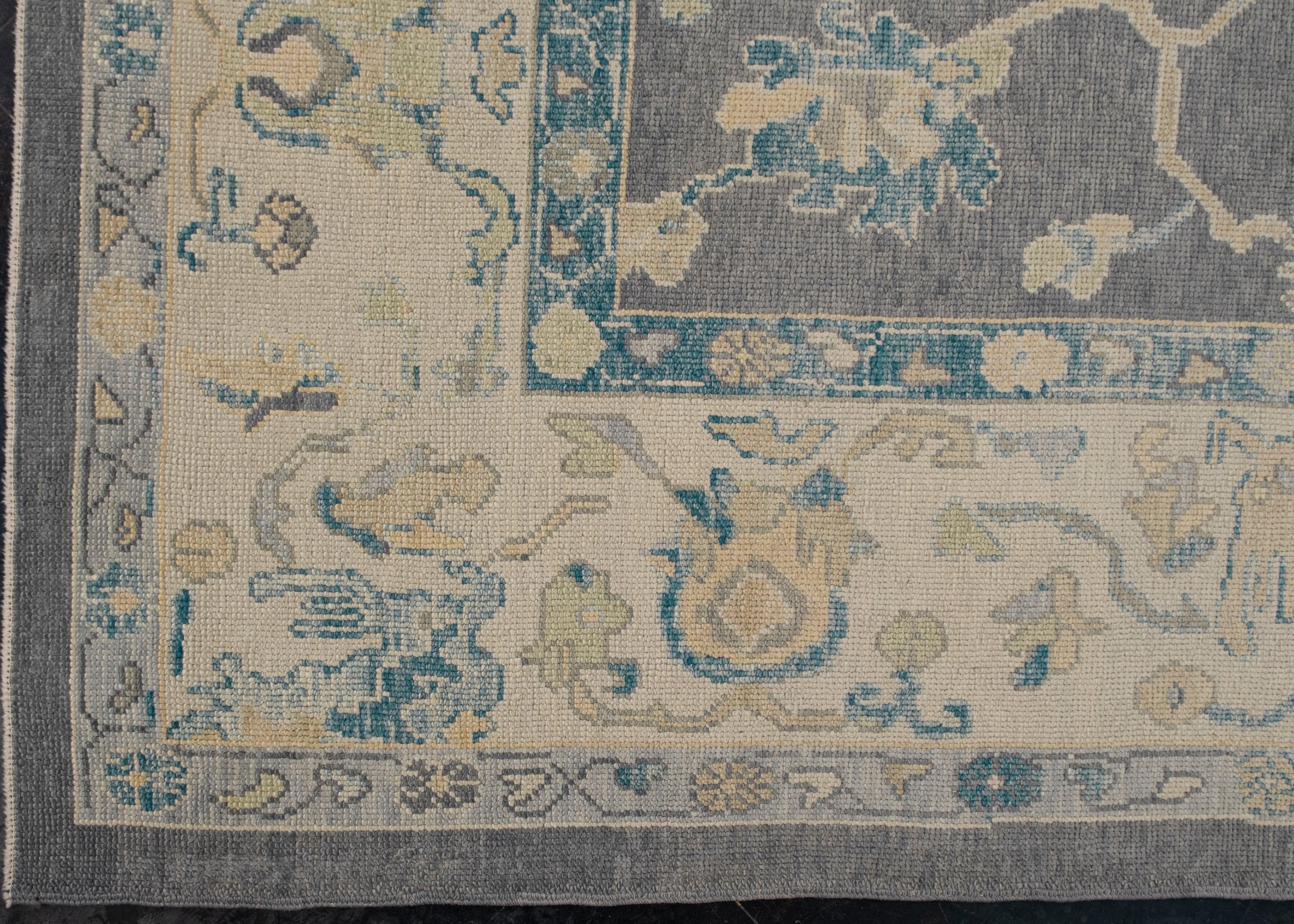 Annodato a mano Tappeto Oushak turco 9'4