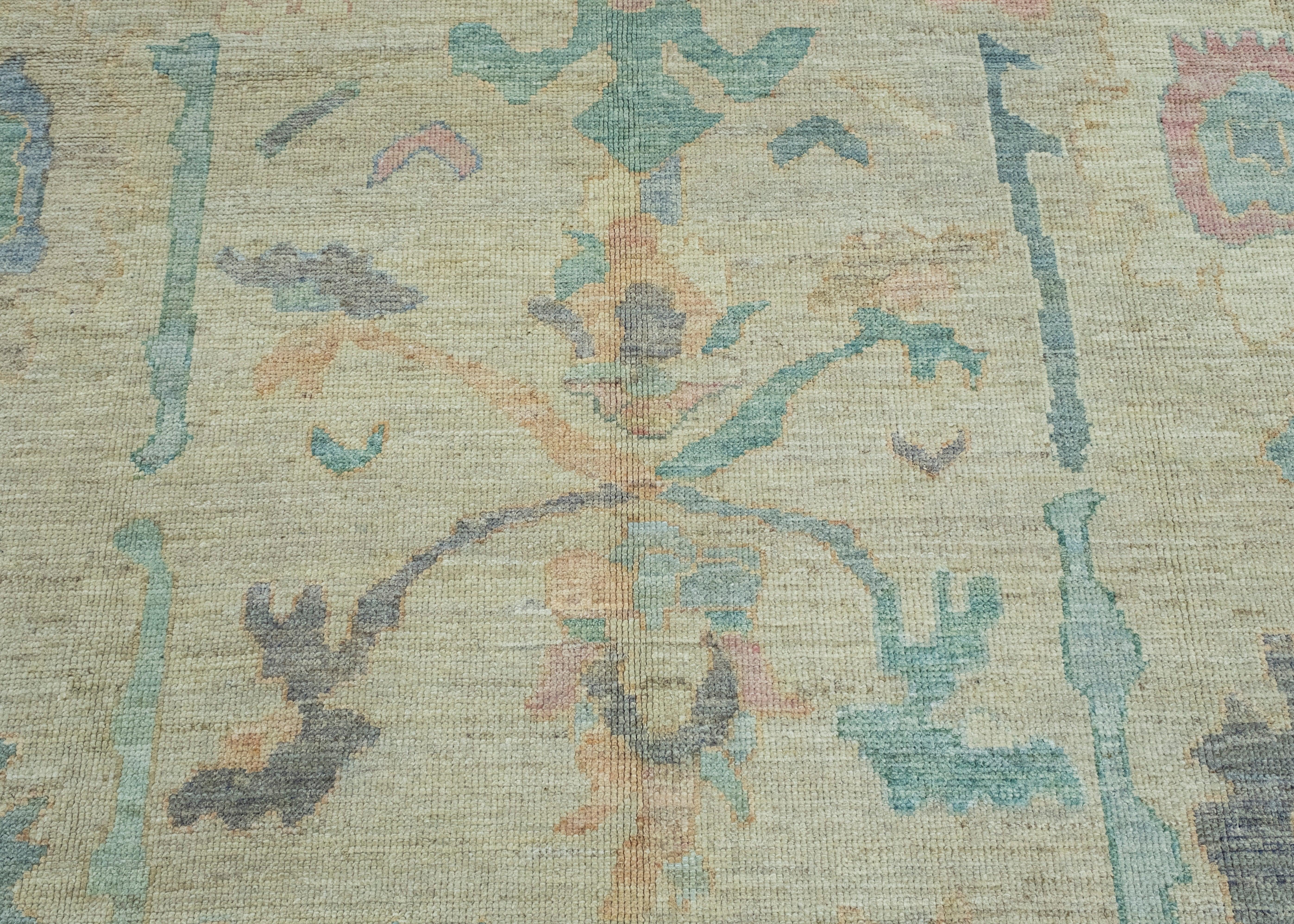 Wool Turkish Oushak Rug 9'7