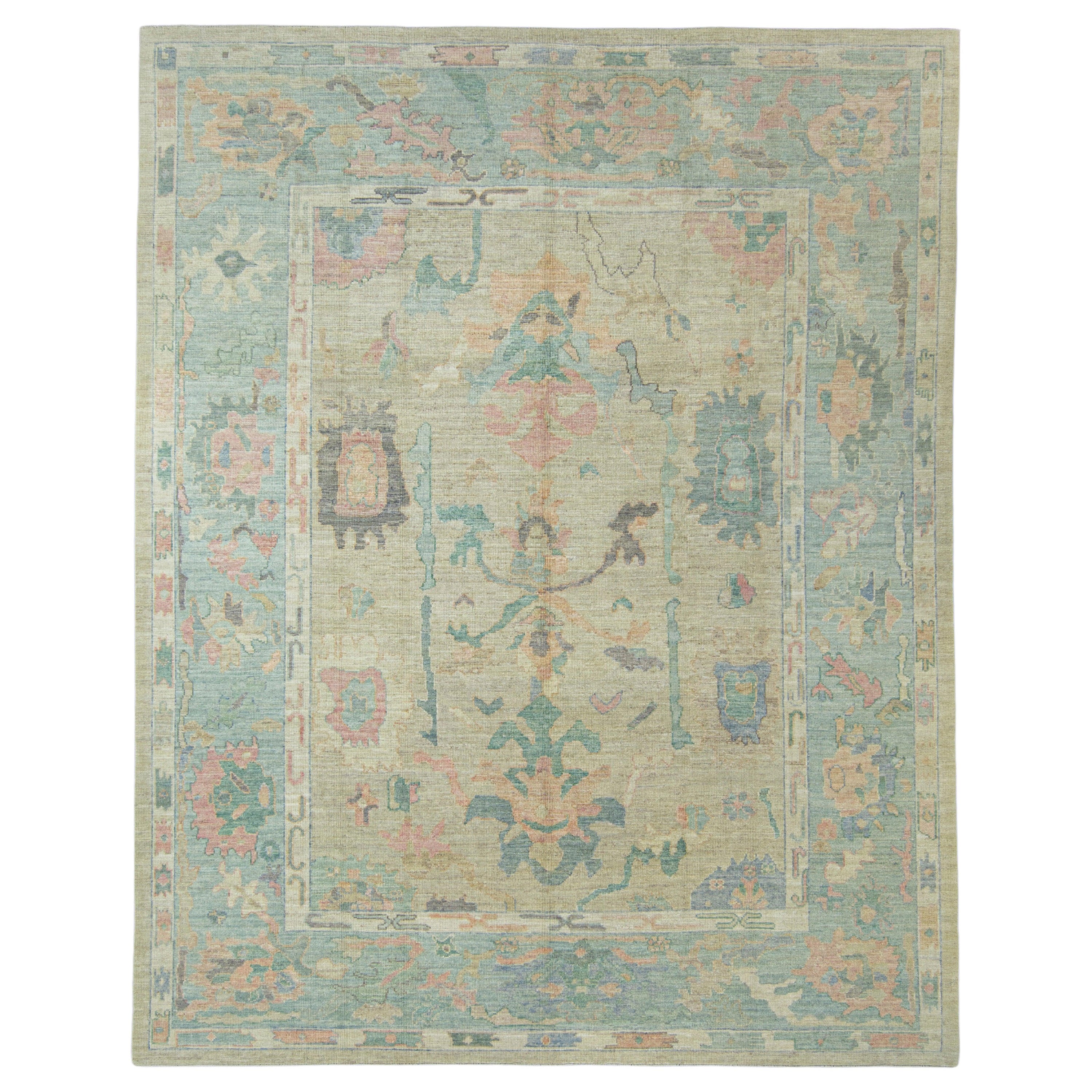 Turkish Oushak Rug 9'7" x 12'1" #17282 For Sale