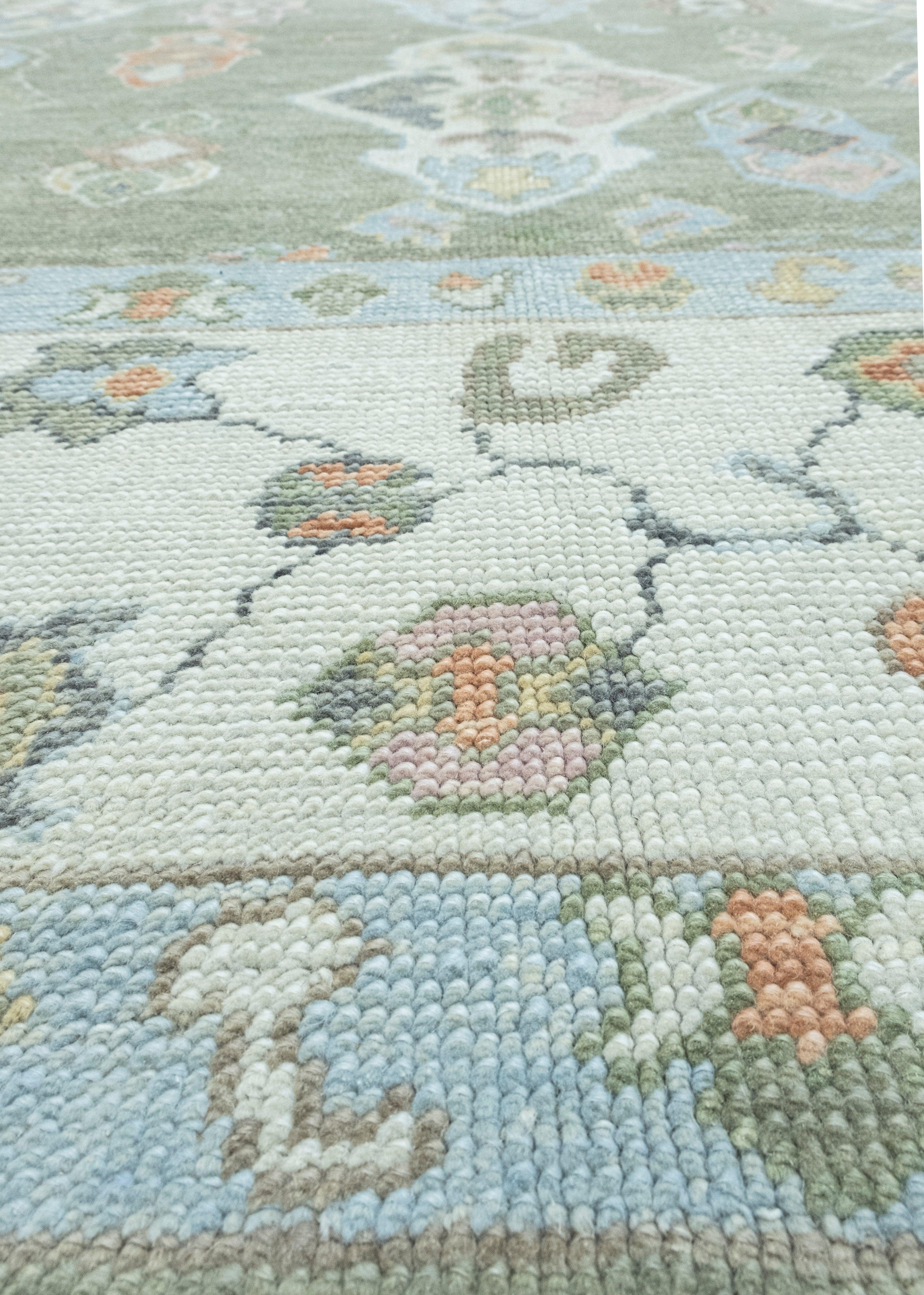Wool Turkish Oushak Rug 9'7