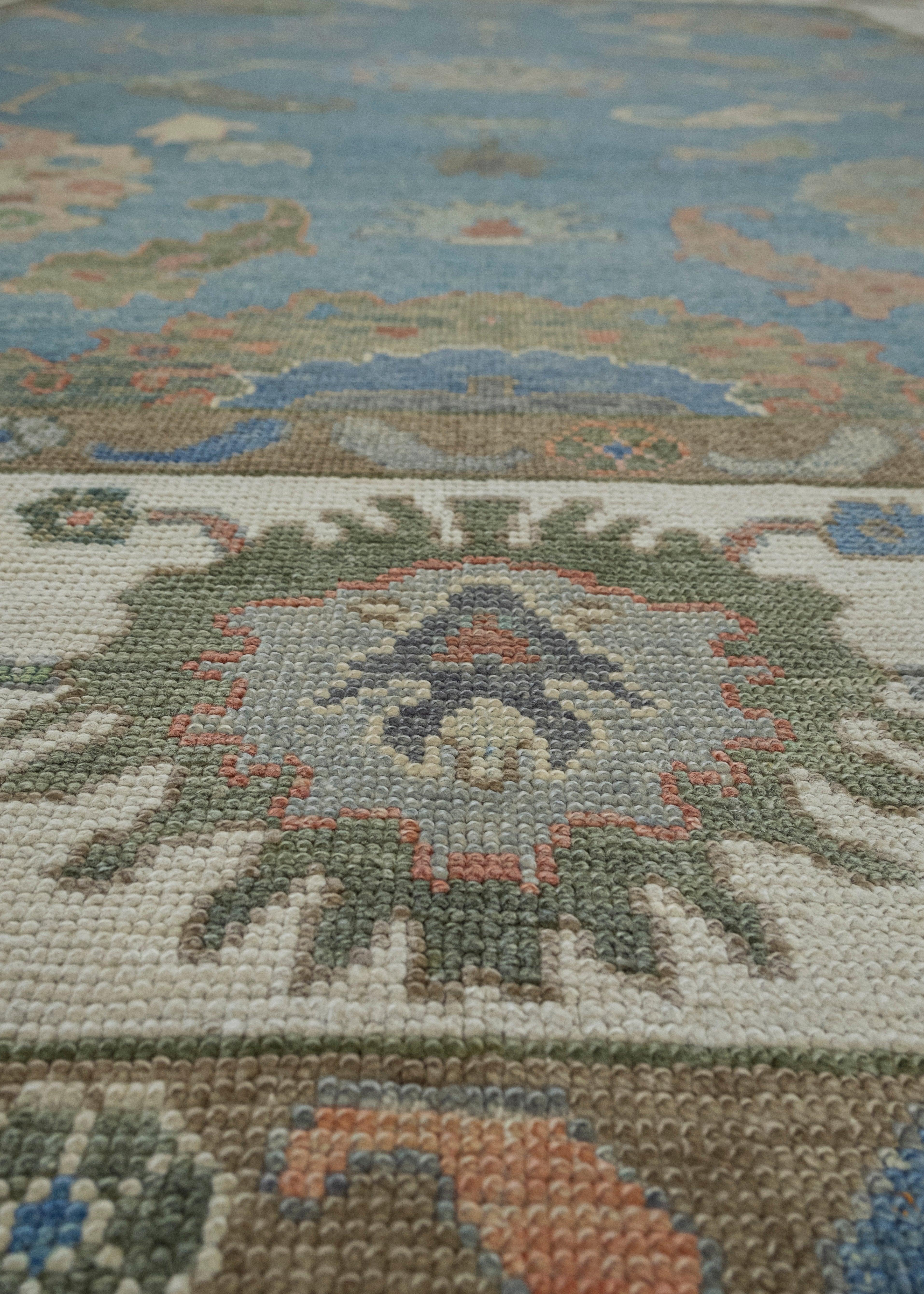 Wool Turkish Oushak Rug 9'8