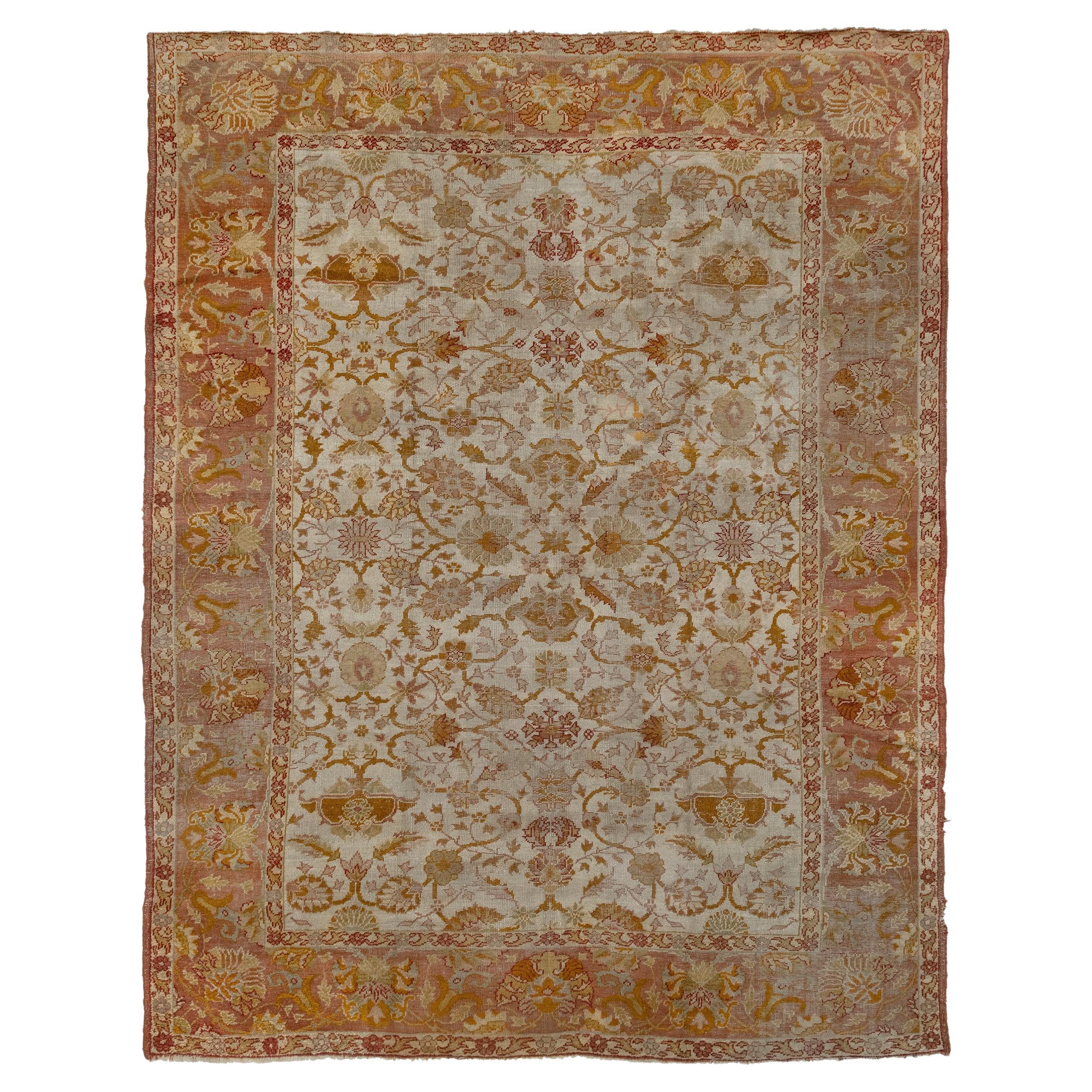 Turkish Oushak Rug Antique, c. 1890s For Sale