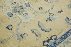 Turkish Oushak Rug Beige Blue Handwoven Wool Rug 5'10" x 8'6"