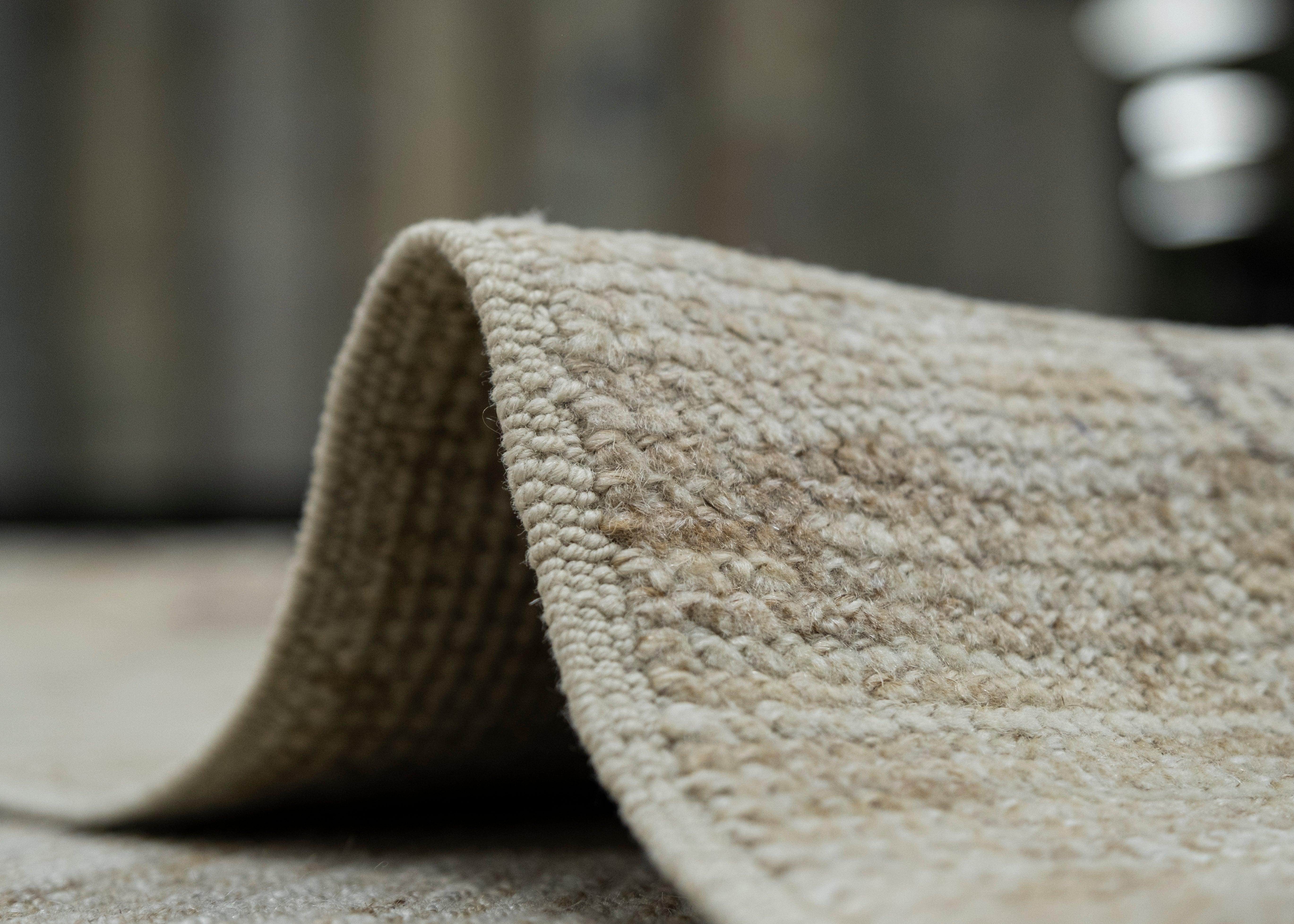 Lana Tappeto Oushak turco Beige Marrone Tessuto a mano in lana 10' x 14'2