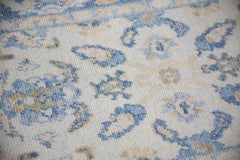 Turkish Oushak Rug Blue, Gold & Ivory Handwoven Wool Rug 3'2" x 7'1"