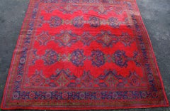 Turkish Oushak Rug Carpet Wool Turkish Ushak Red Green Blue