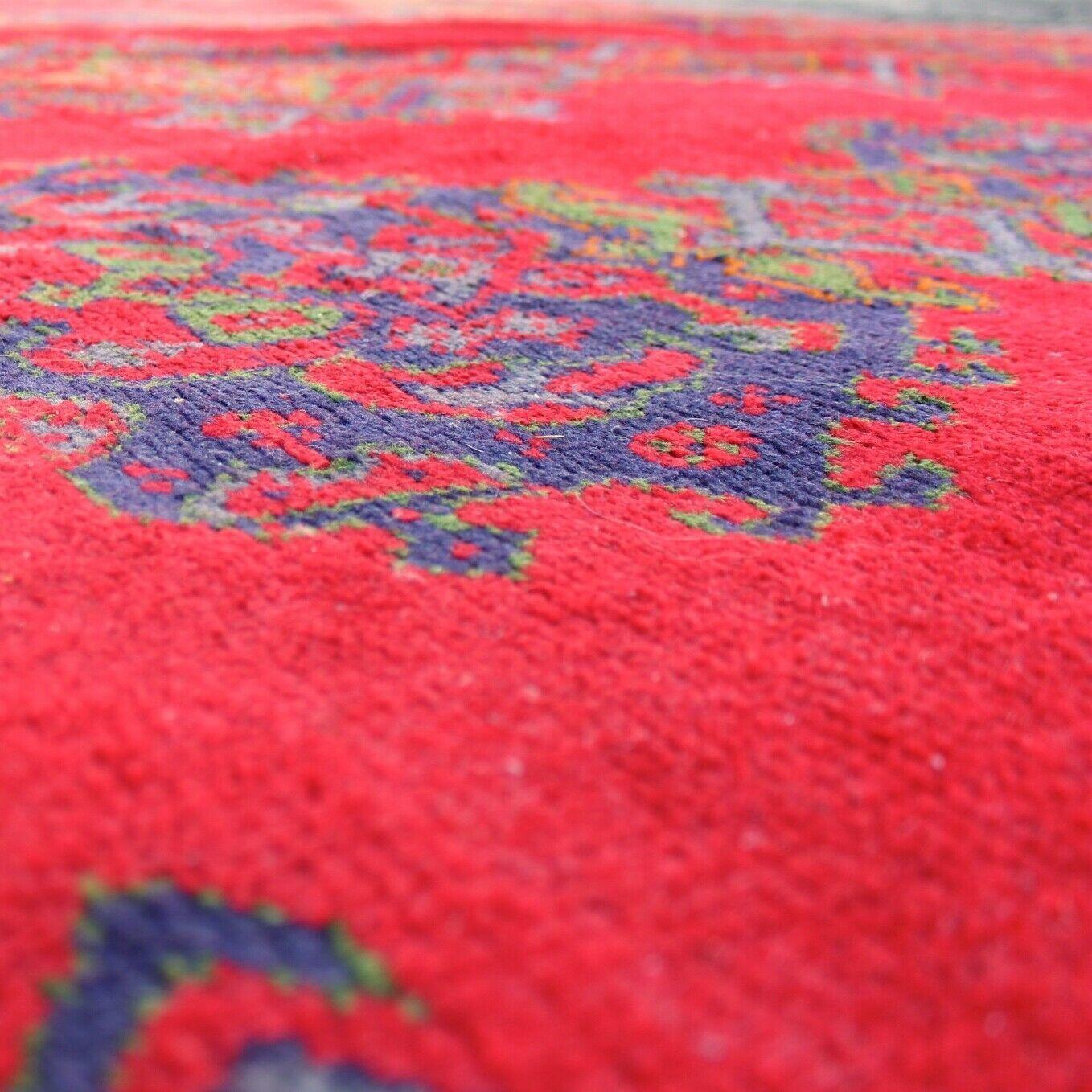 Turkish Oushak Rug Carpet Wool Turkish Ushak Red Green Blue For Sale 3