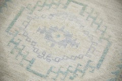 Medallion Design Handwoven Wool Turkish Oushak Rug in Blue & Green 2'10" x 9'5"