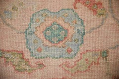 Pink and Purple Floral Handwoven Wool Turkish Oushak Rug 3'1" x 4'8"