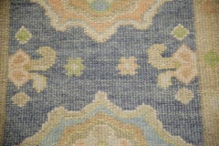 Blue Multicolor Floral Handwoven Wool Turkish Oushak Rug 3'2" x 4'3"