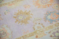 Purple Handwoven Wool Floral Turkish Oushak Rug 4'2" x 6'2"
