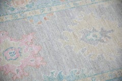 Tappeto Oushak turco in lana intrecciata a mano con sfumature colorate 2'10" x 10'6"