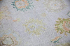 Pastel Lilac Floral Handwoven Wool Turkish Oushak Rug 5' x 6'11"