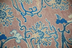 Blush Pink Floral Pattern Handwoven Wool Turkish Oushak Rug 2'9" x 4'2"