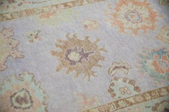 Pastel Purple Colorful Floral Design Handwoven Wool Turkish Oushak Rug 4'1"x5'6"