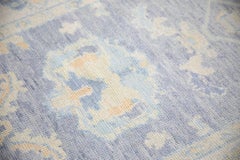 Periwinkle Blue Floral Design Handwoven Wool Turkish Oushak Rug 3'10" x 6'