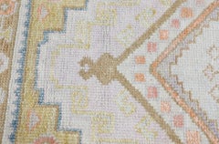 Multicolor Medallion Design Handwoven Wool Turkish Oushak Rug 3' x 8'1"