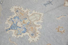 Turkish Oushak Rug Gray and Muted Beige Handwoven Wool Rug 9'9" x 13'3"