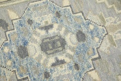 Türkischer Oushak-Teppich aus handgewebter Wolle in Grau & Blau 2'2" x 3'1"