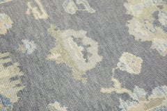 Turkish Oushak Rug Gray & Blue Handwoven Wool Rug 3'11" x 6'