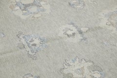 Turkish Oushak Rug Gray Blue Handwoven Wool Rug 8'10" x 11'10"