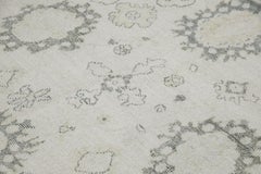 Turkish Oushak Rug Gray & Ivory Handwoven Wool Rug 9'4" x 12'