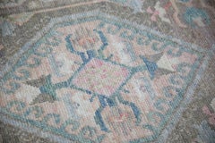 Turkish Oushak Rug Green and Pink Geometric Design Handwoven Rug  3' x 6'9"